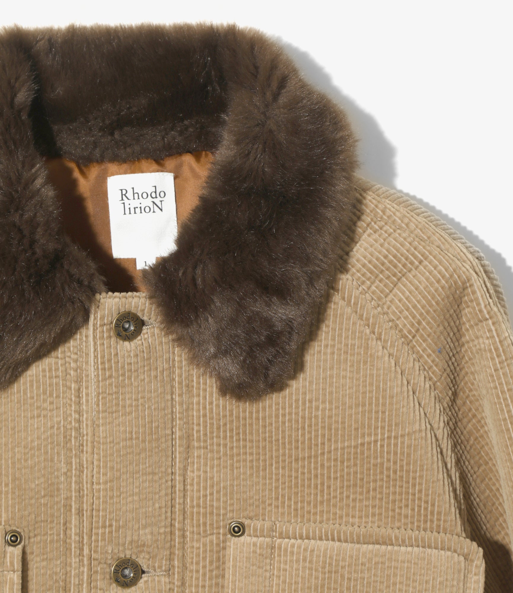Work Coverall Jacket – Khaki Bonded Corduroy
