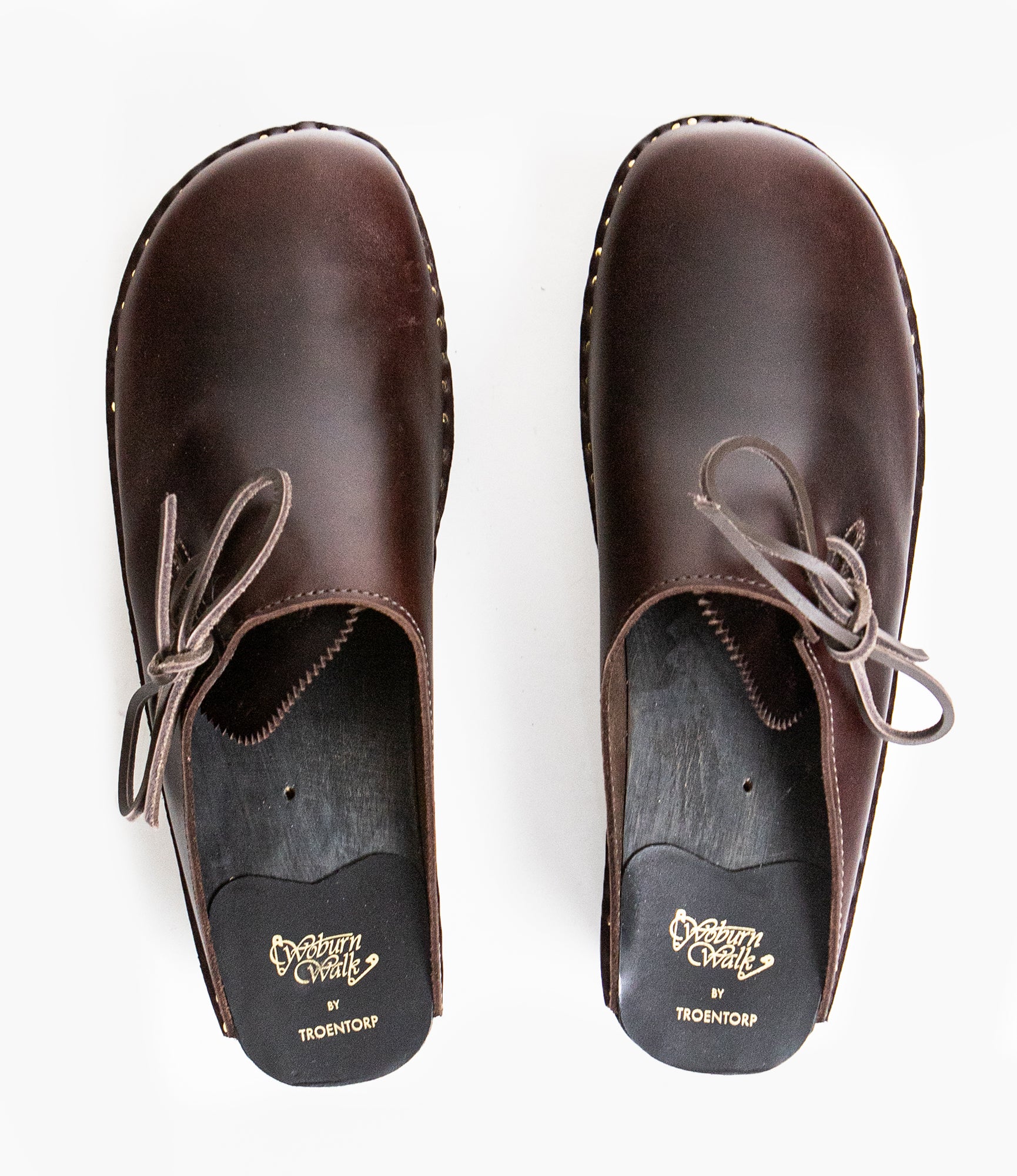 'Alps' Side Lace Clog – Brown Leather