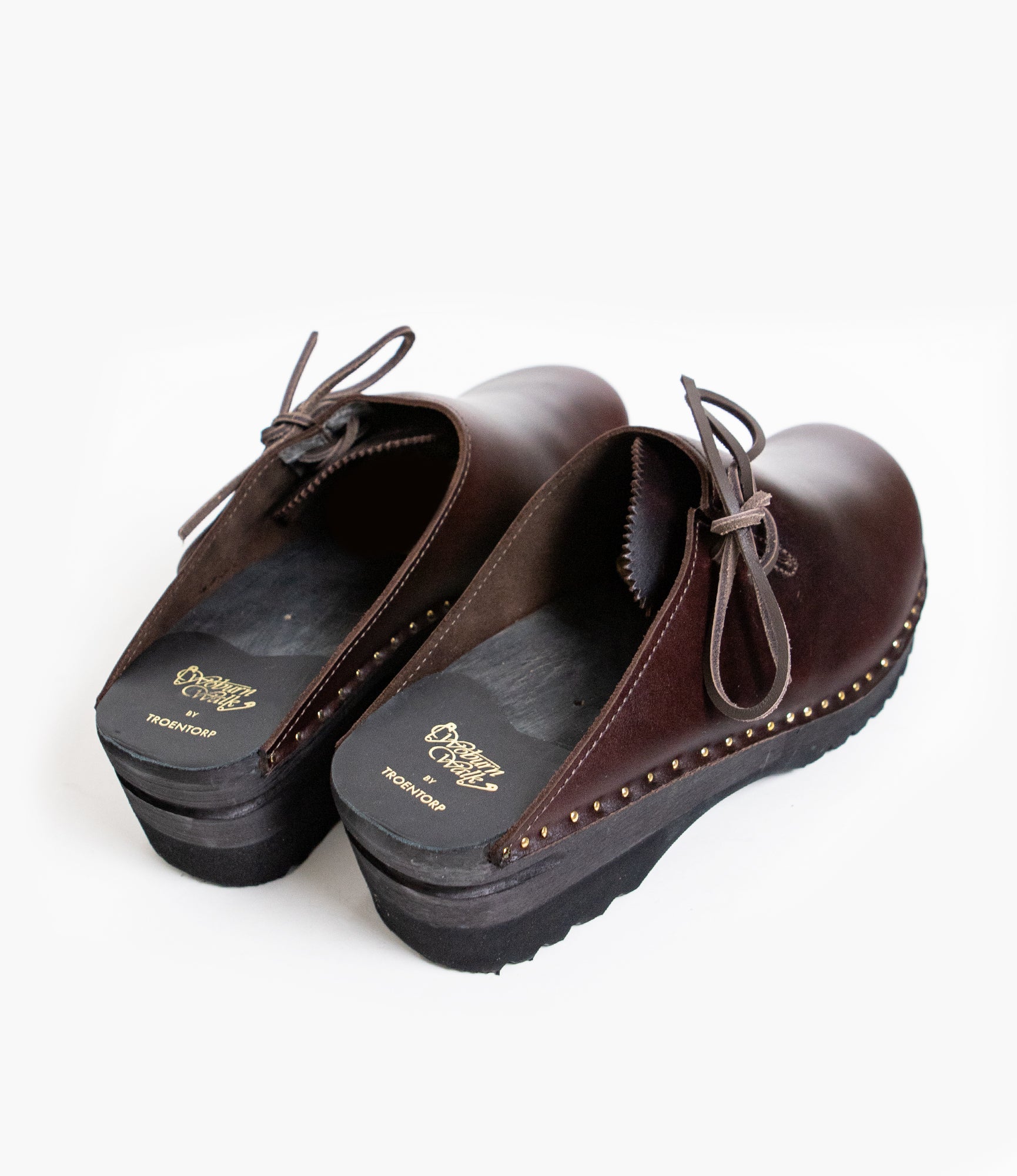 'Alps' Side Lace Clog – Brown Leather