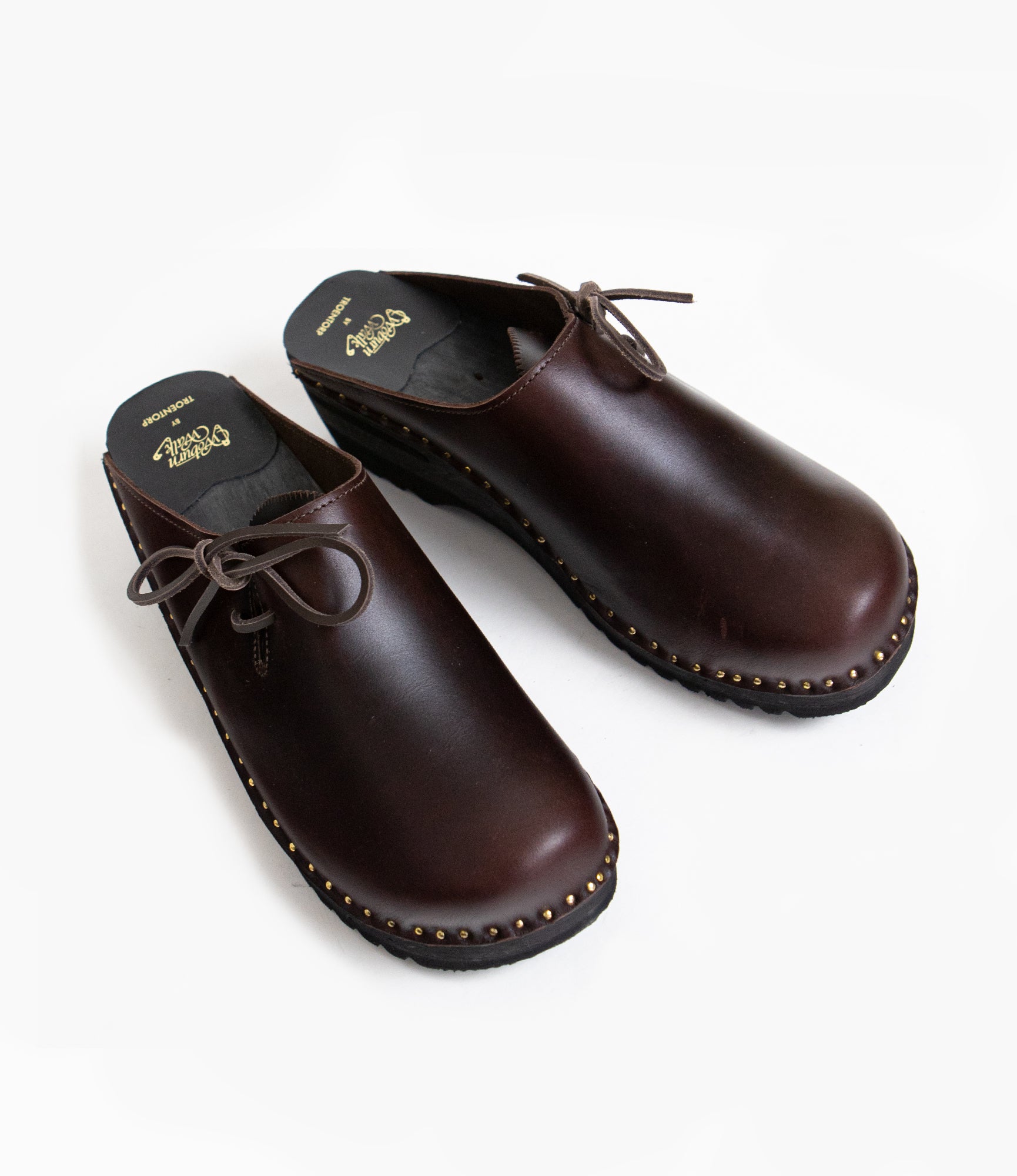 'Alps' Side Lace Clog – Brown Leather