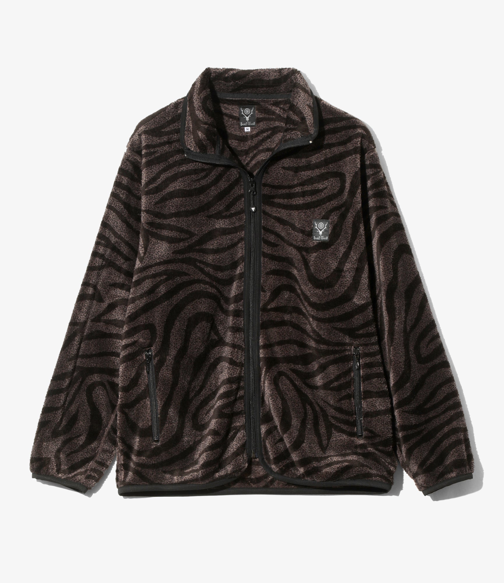 Piping Jacket – Mocha Zebra Stripe Fleece
