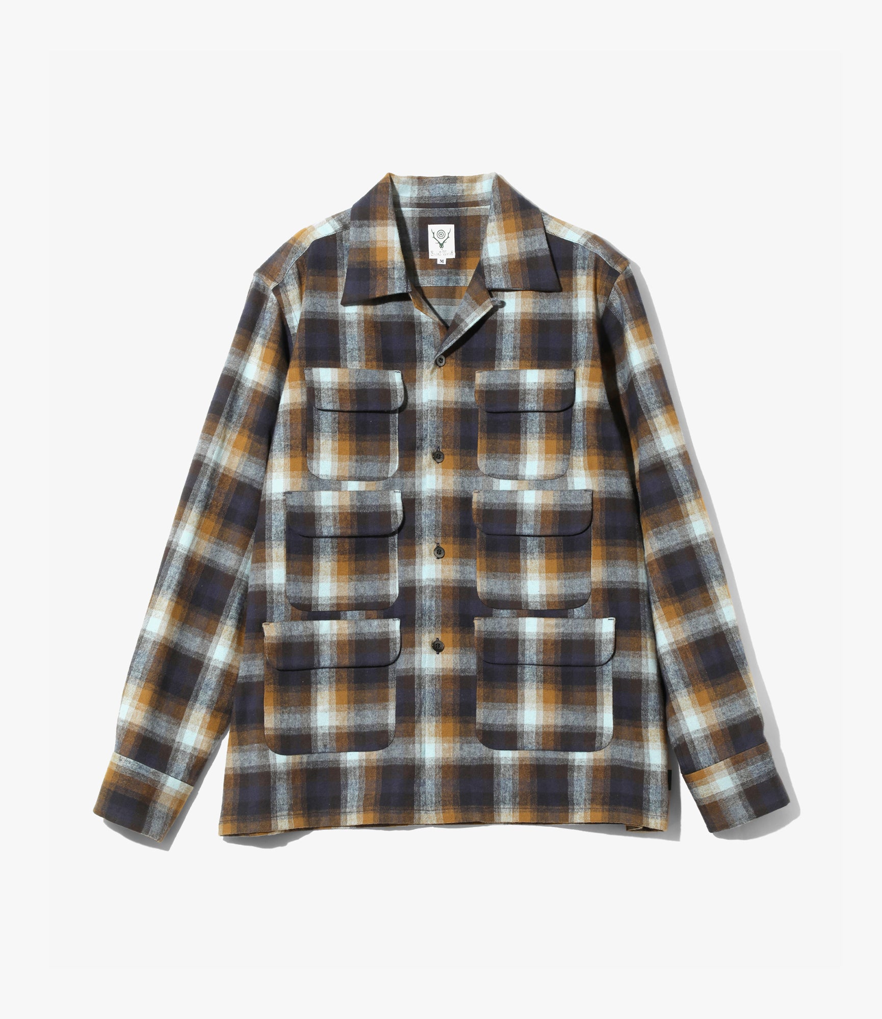6 Pocket Shirt – Blue/Brown Plaid