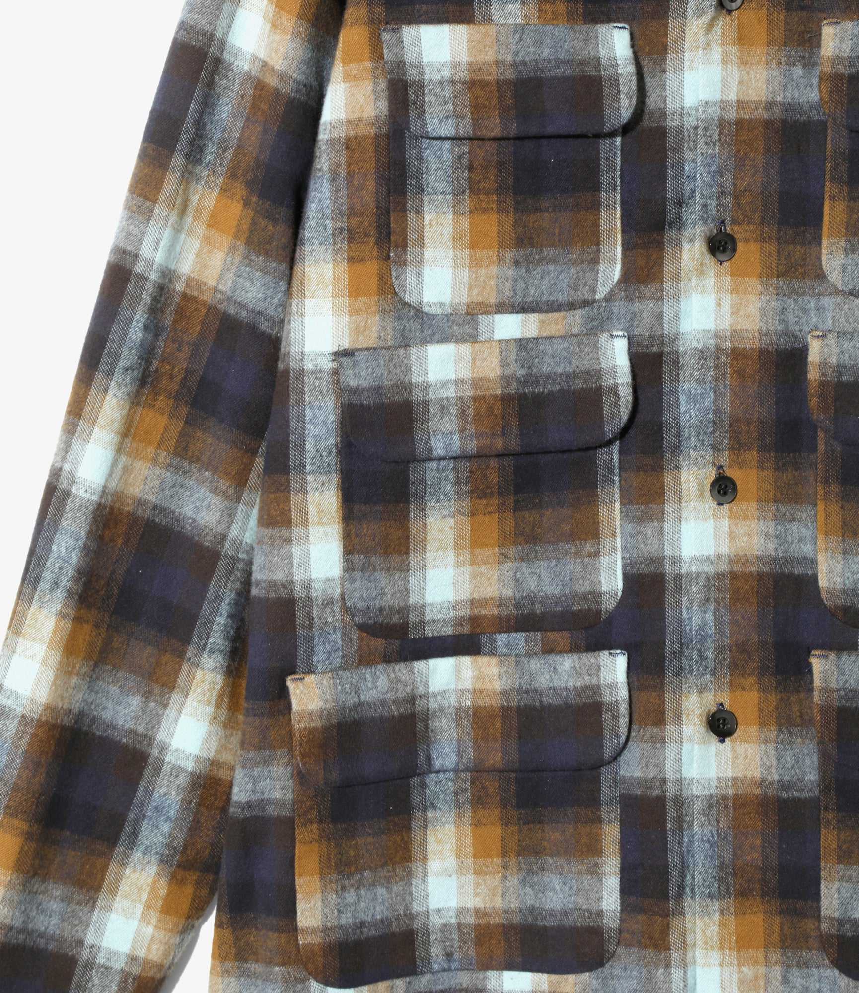 6 Pocket Shirt – Blue/Brown Plaid