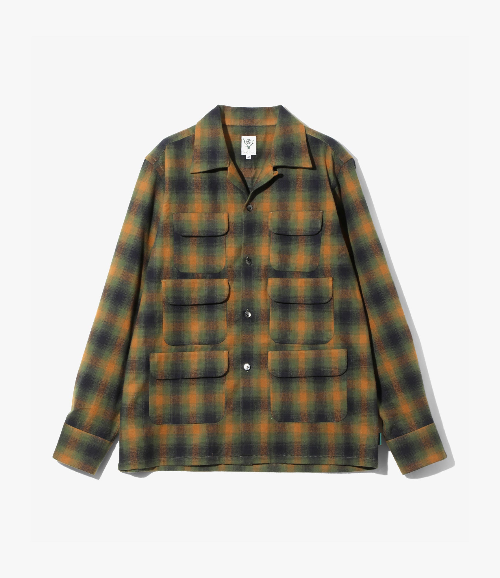6 Pocket Shirt – Green/Orange Plaid