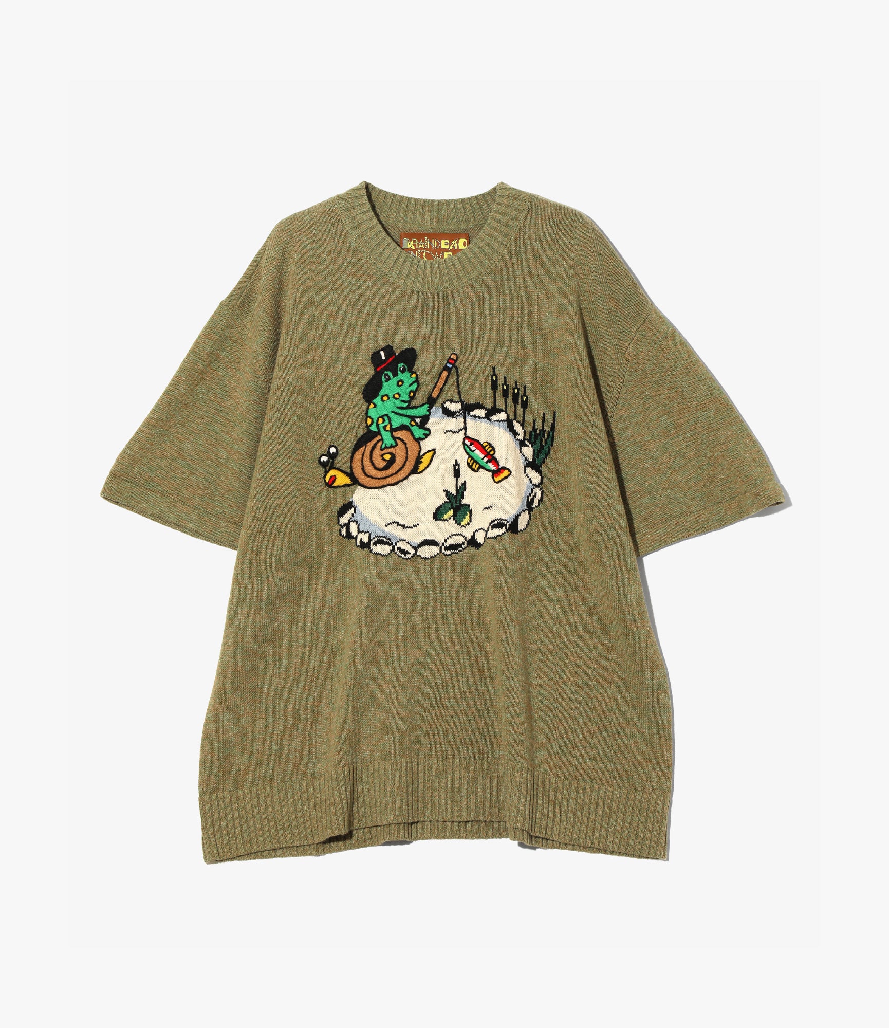 Short Sleeve Sweater – Moss