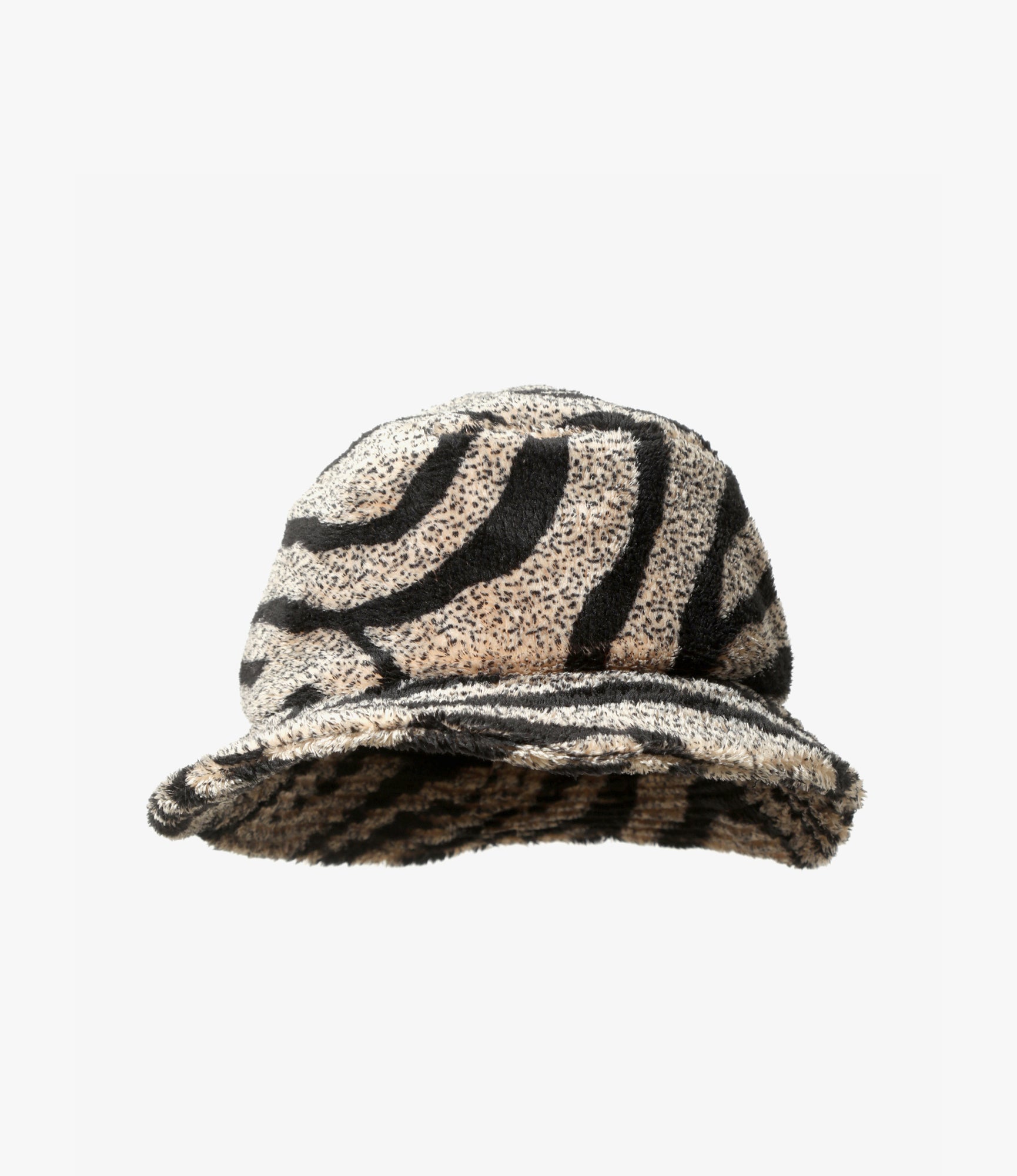 Bucket Hat – Beige Zebra Stripe Fleece