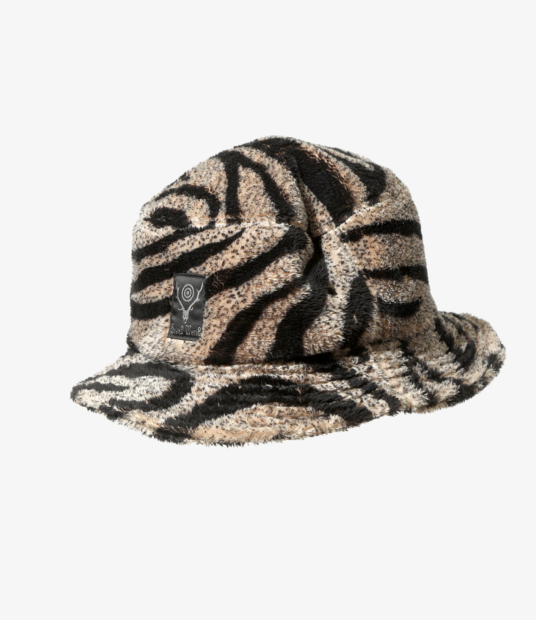 Bucket Hat – Beige Zebra Stripe Fleece