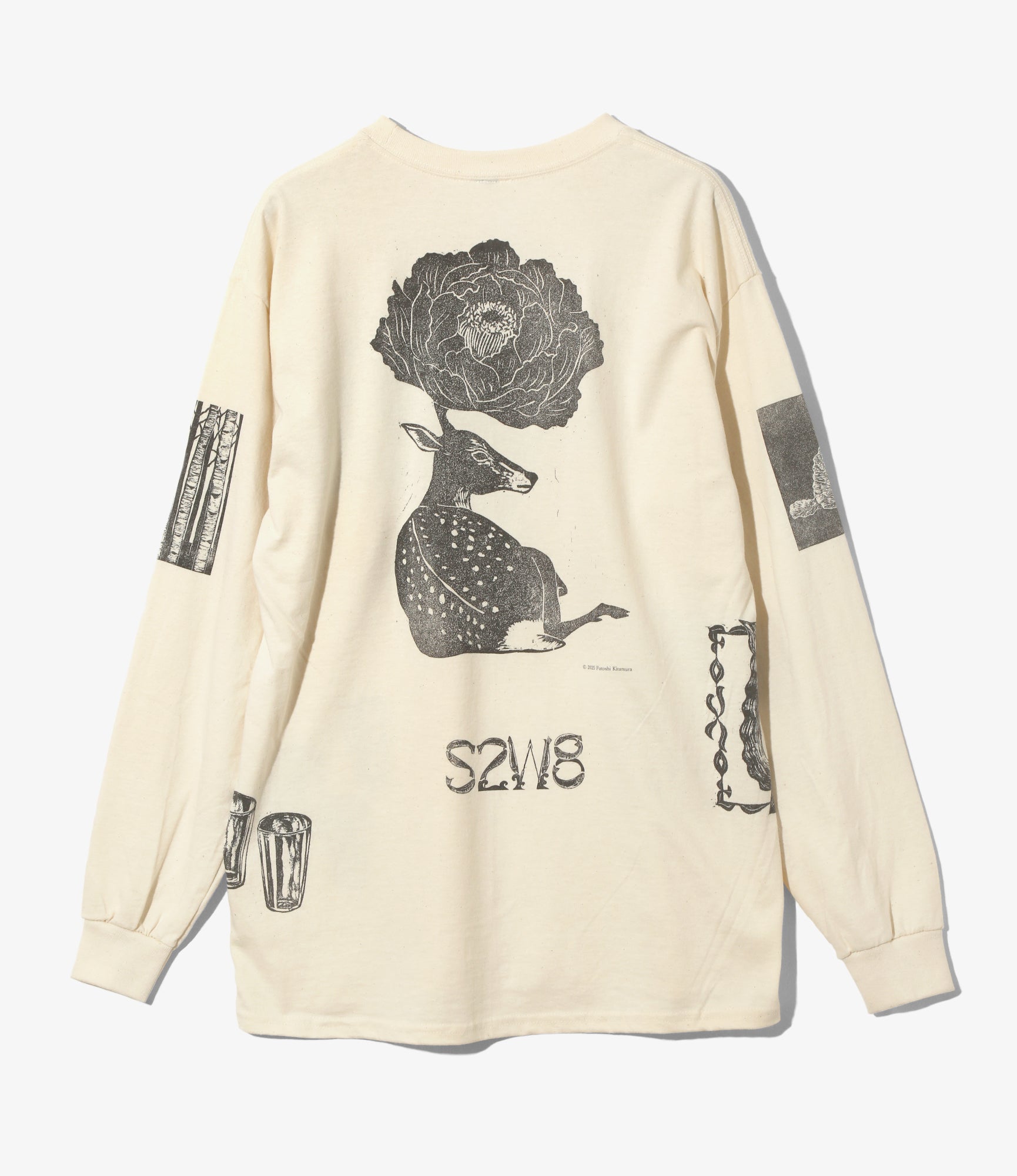 Long Sleeve T-Shirt – Natural Woodblock Print