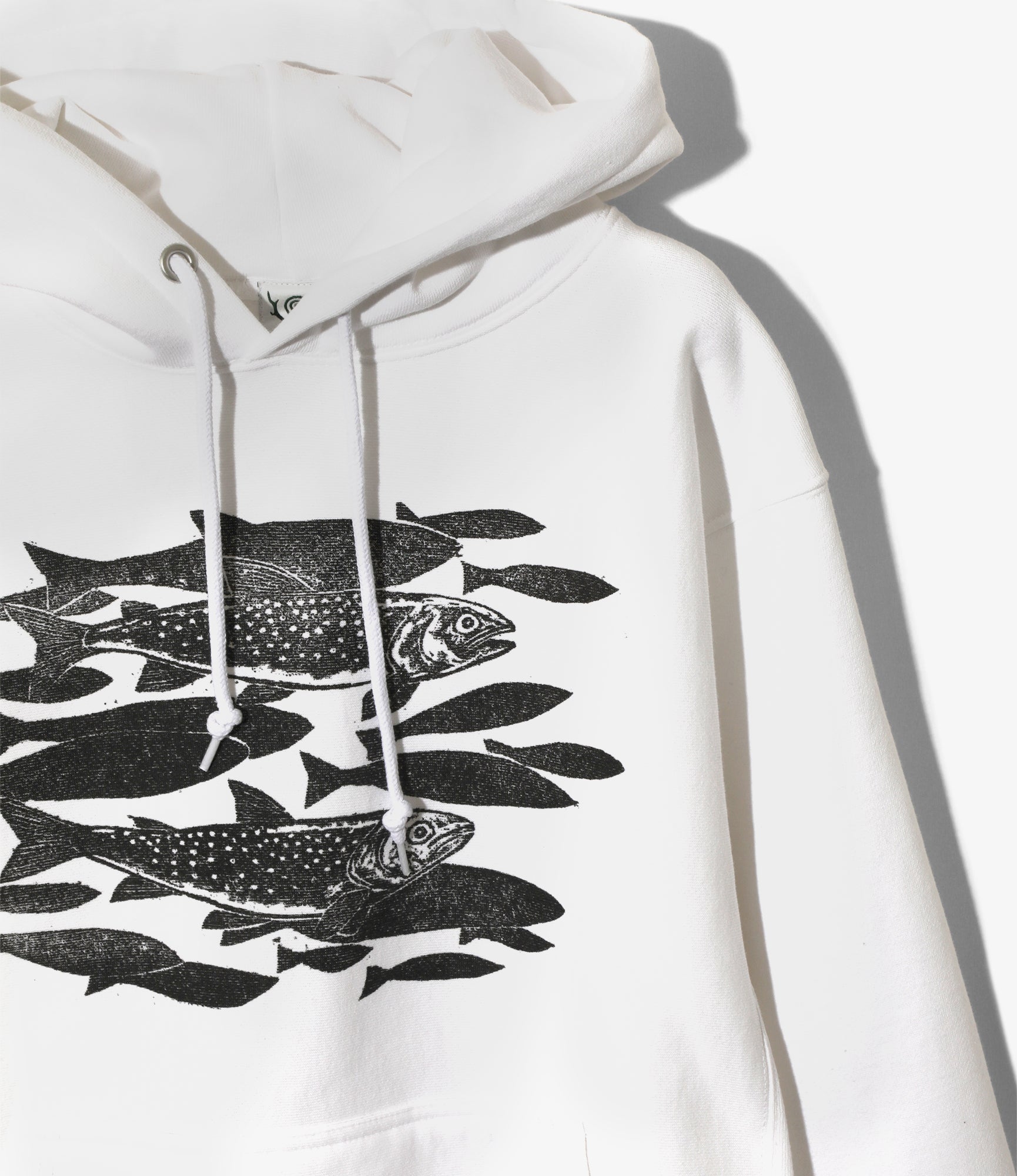 Sweat Parka – White 'Trouts' Print