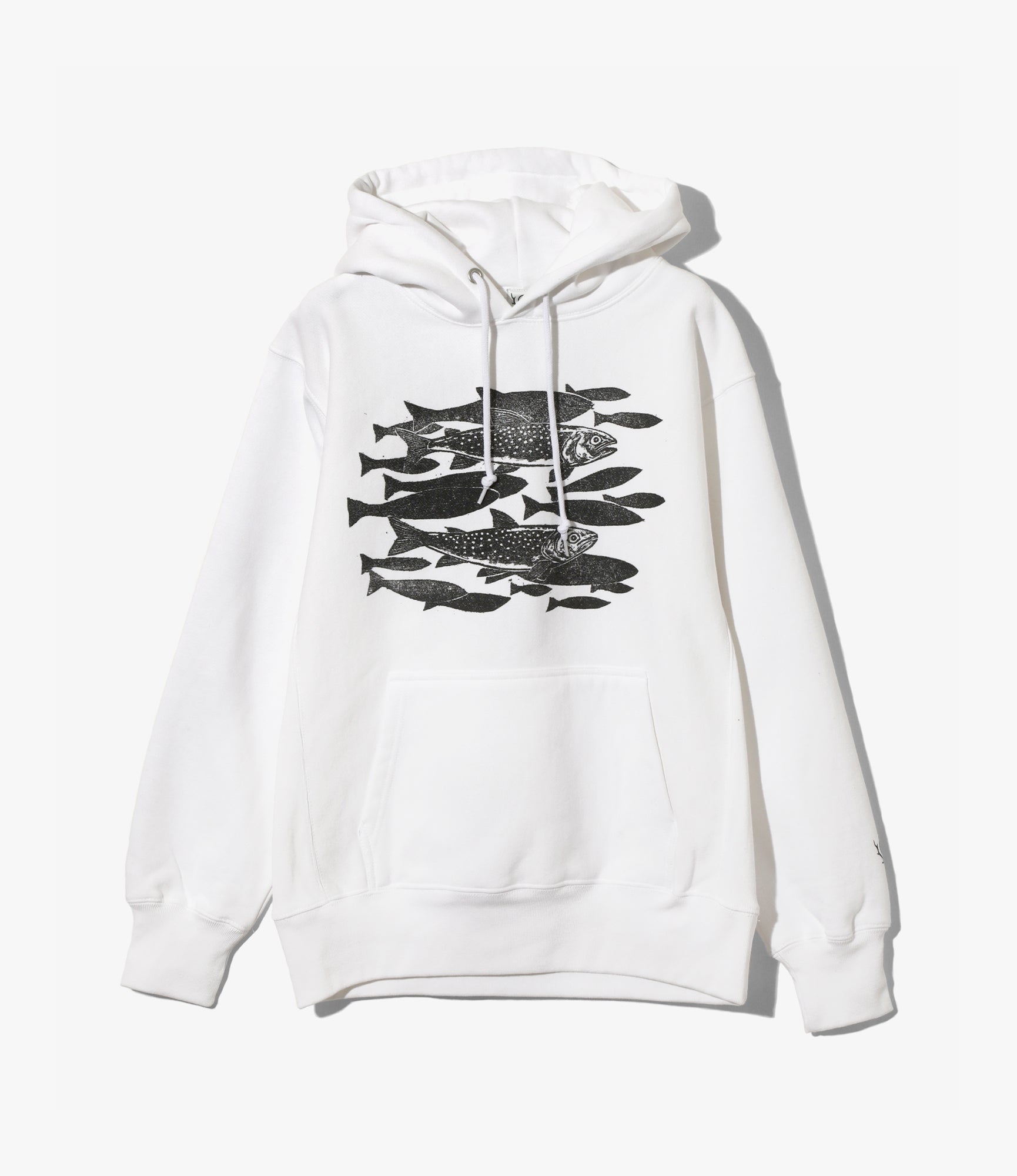 Sweat Parka – White 'Trouts' Print