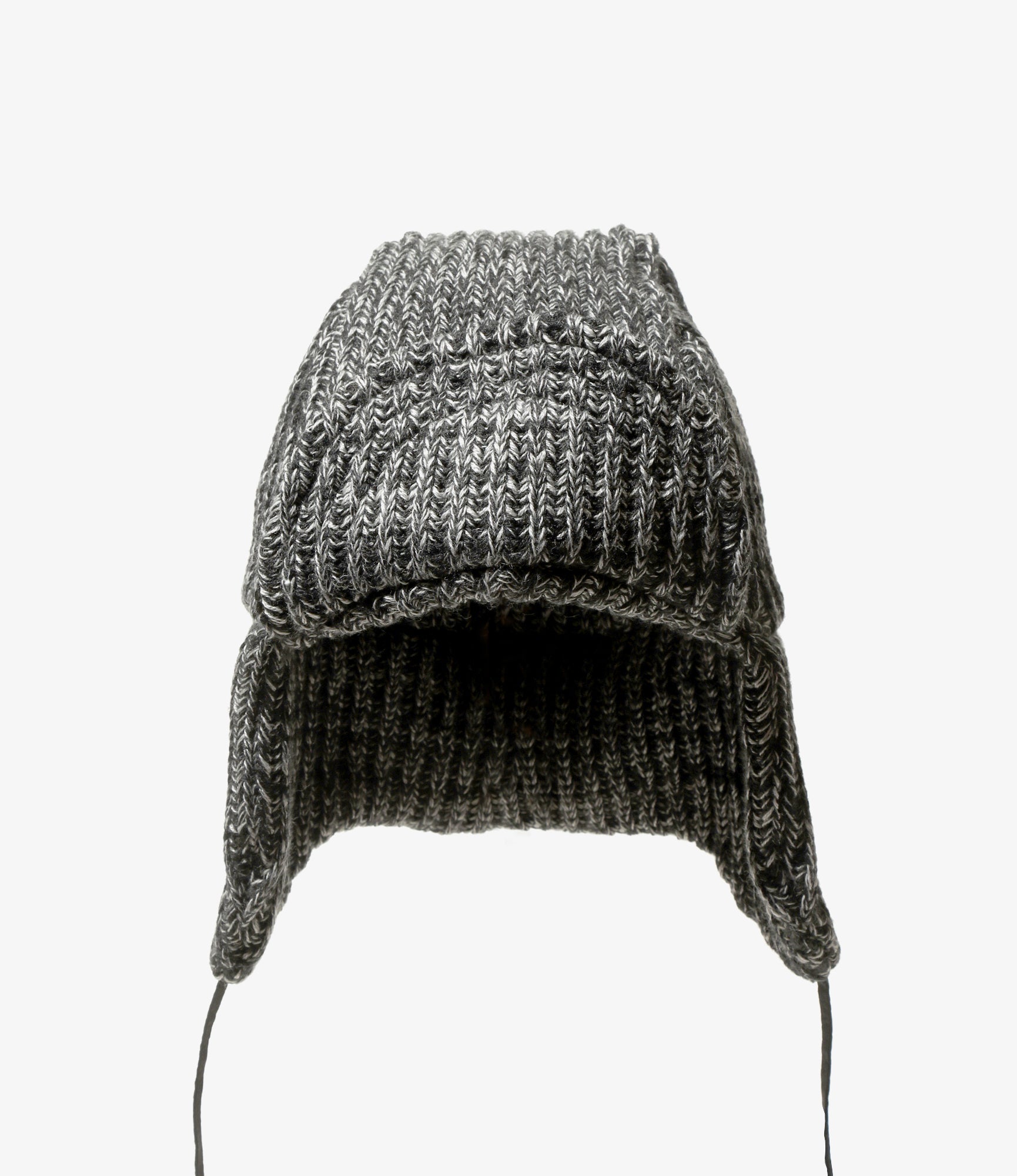 Knit Bomber Cap – Black Wool Blend