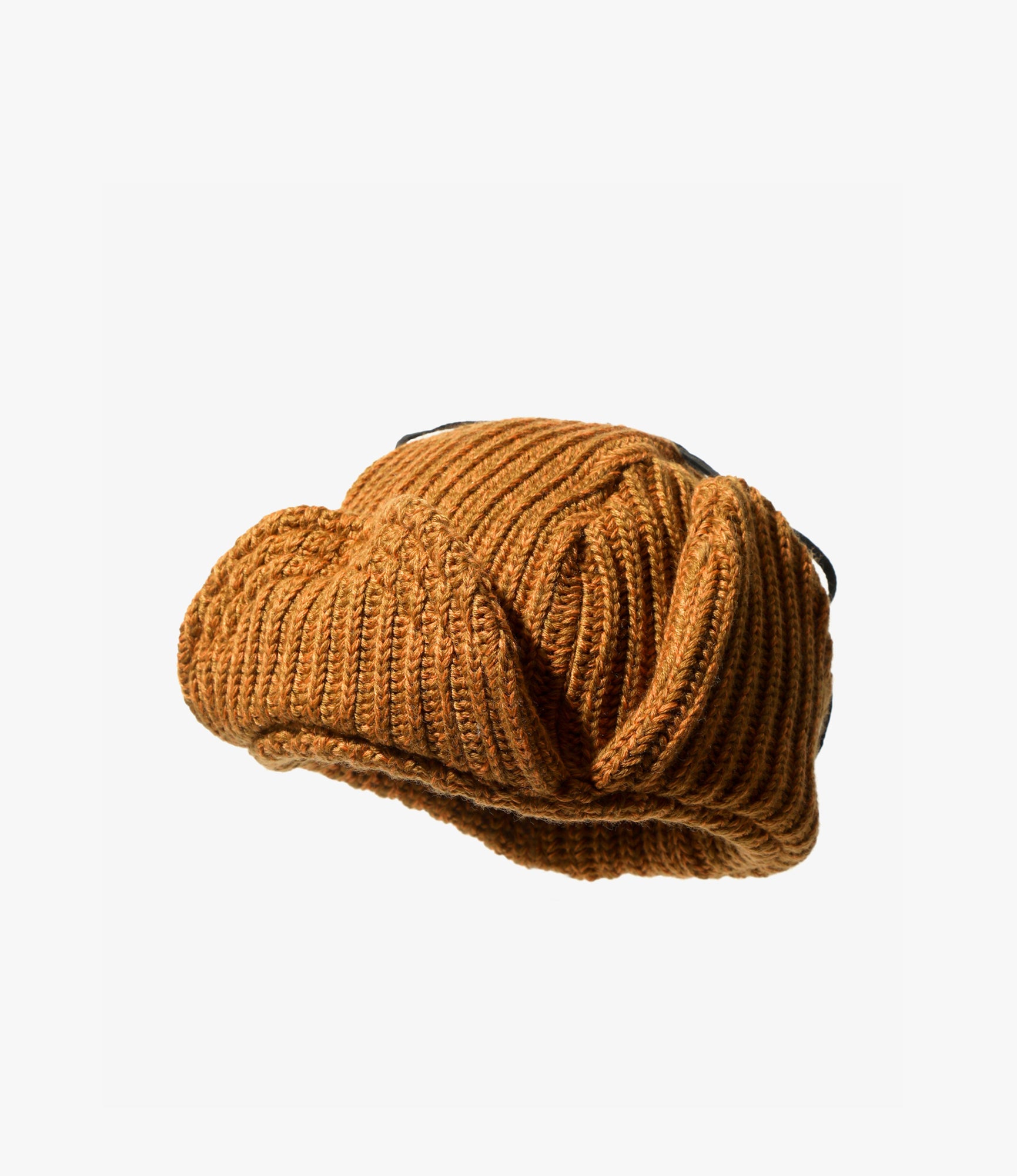 Knit Bomber Cap – Brown Wool Blend