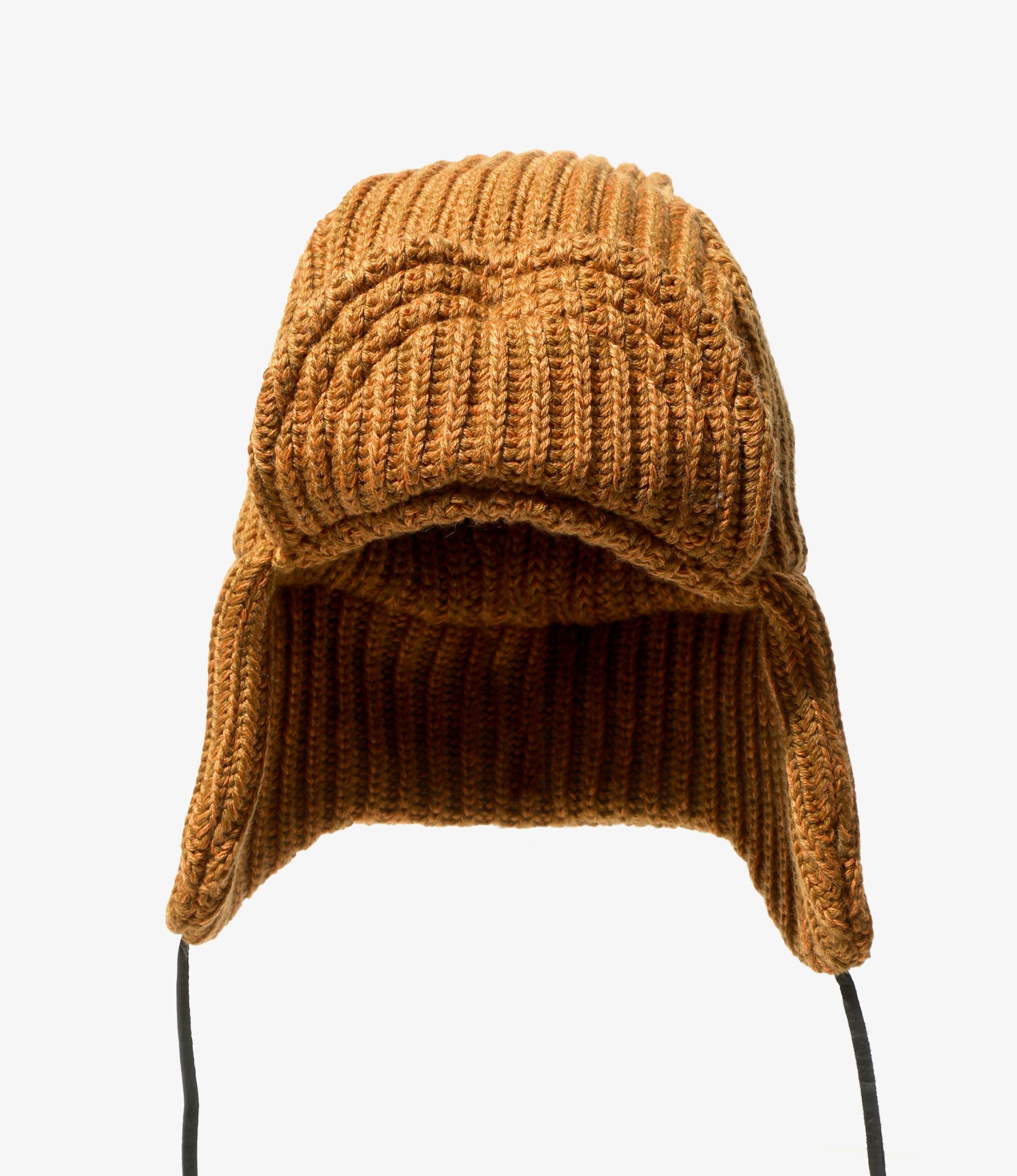 Knit Bomber Cap – Brown Wool Blend
