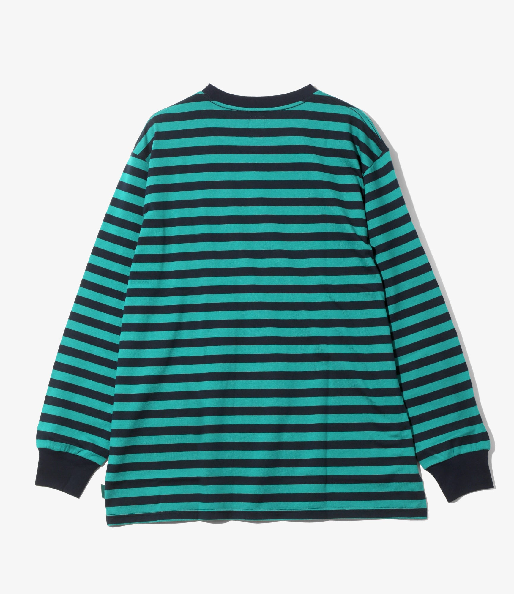 LS Round Pocket Tee – Navy/Teal