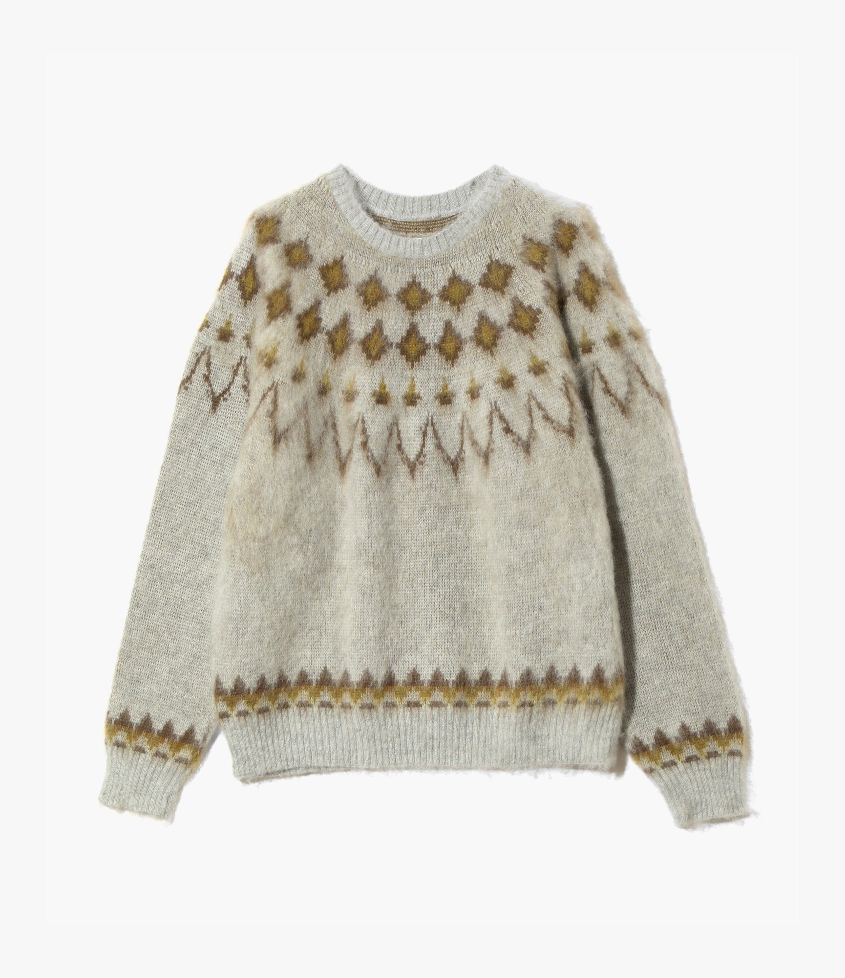 Mohair Sweater – Grey Nordic Pattern