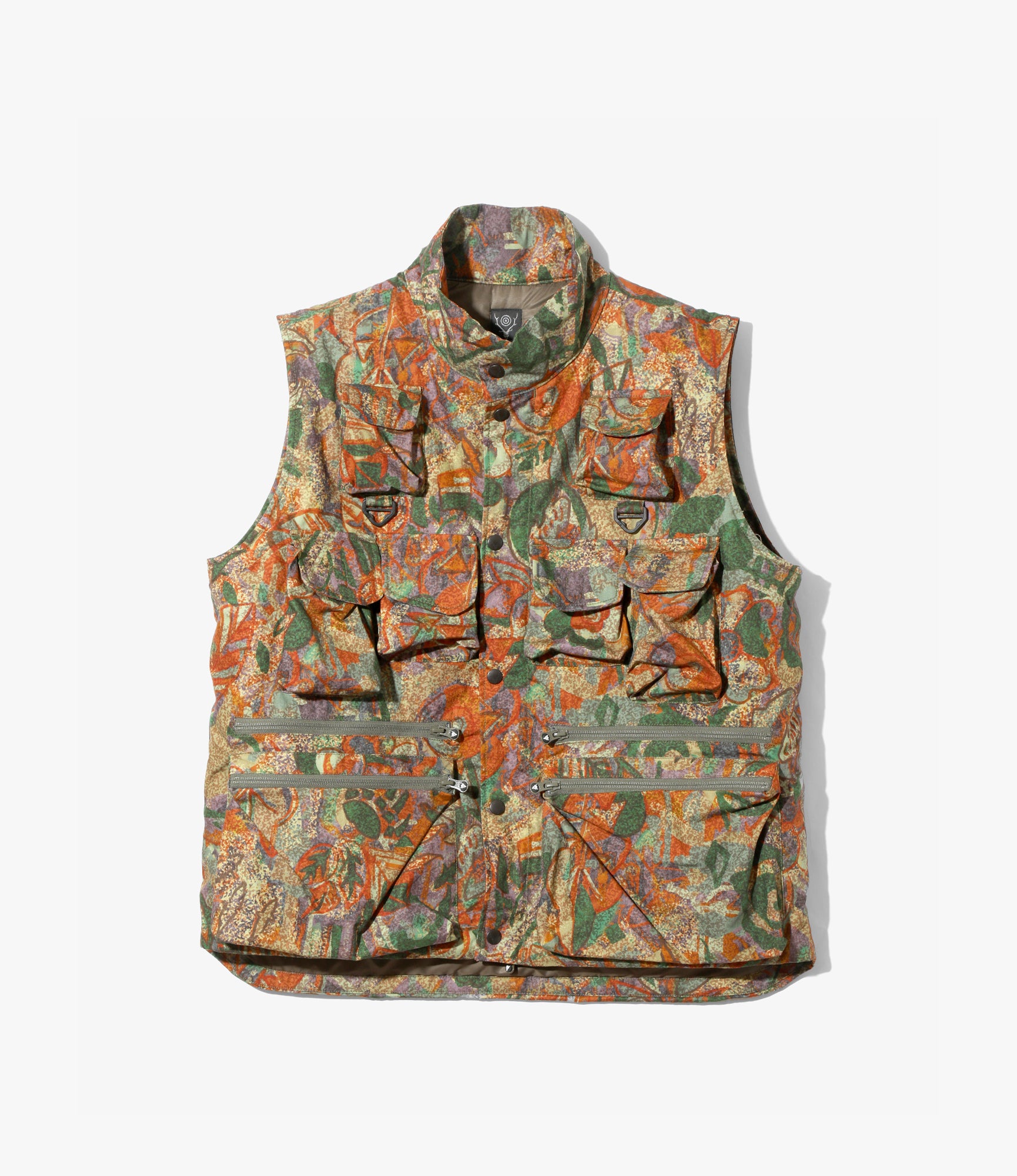 Multi-Pocket Padded Vest – 'EZO Forest' Ripstop Cotton