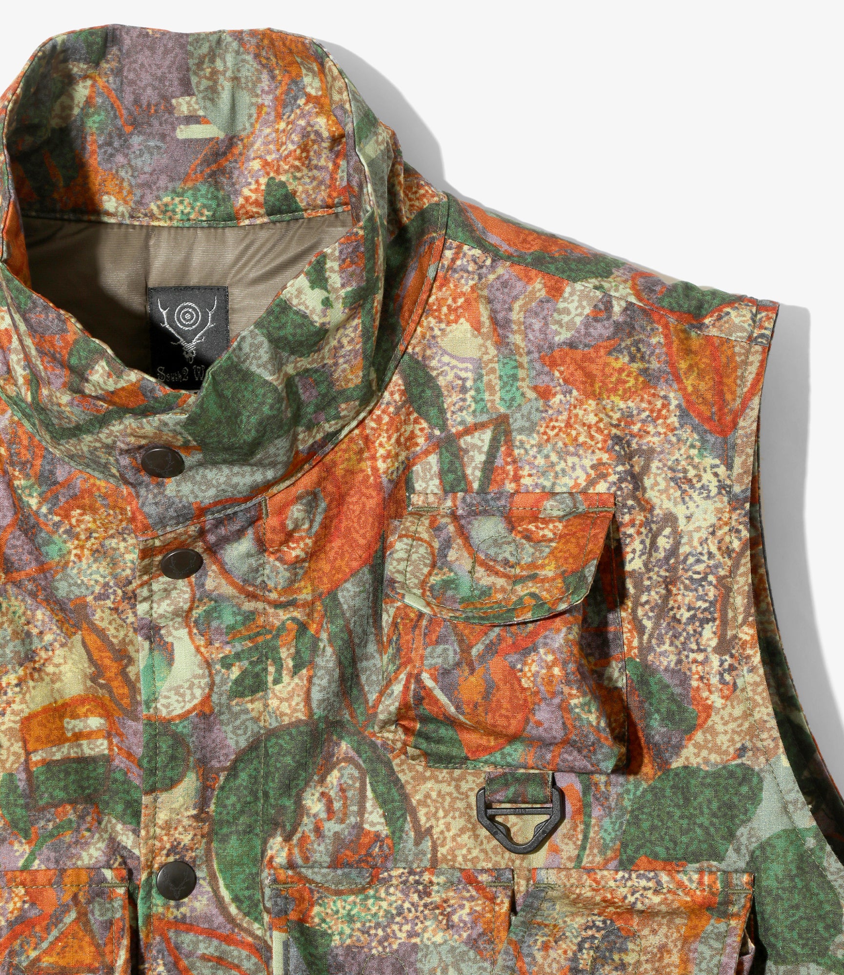 Multi-Pocket Padded Vest – 'EZO Forest' Ripstop Cotton