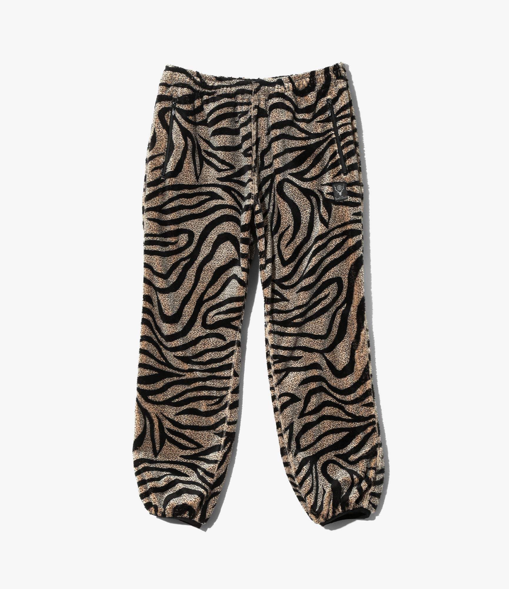 Piping Pant – Beige Zebra Stripe Fleece