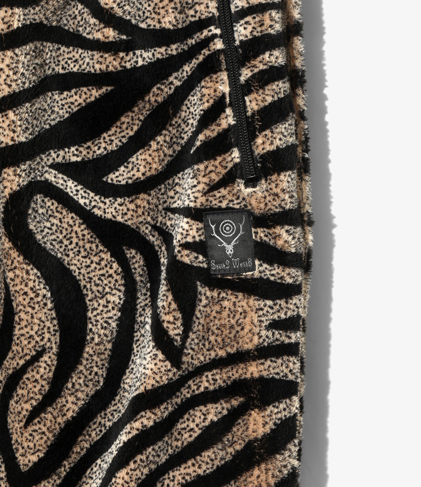 Piping Pant – Beige Zebra Stripe Fleece