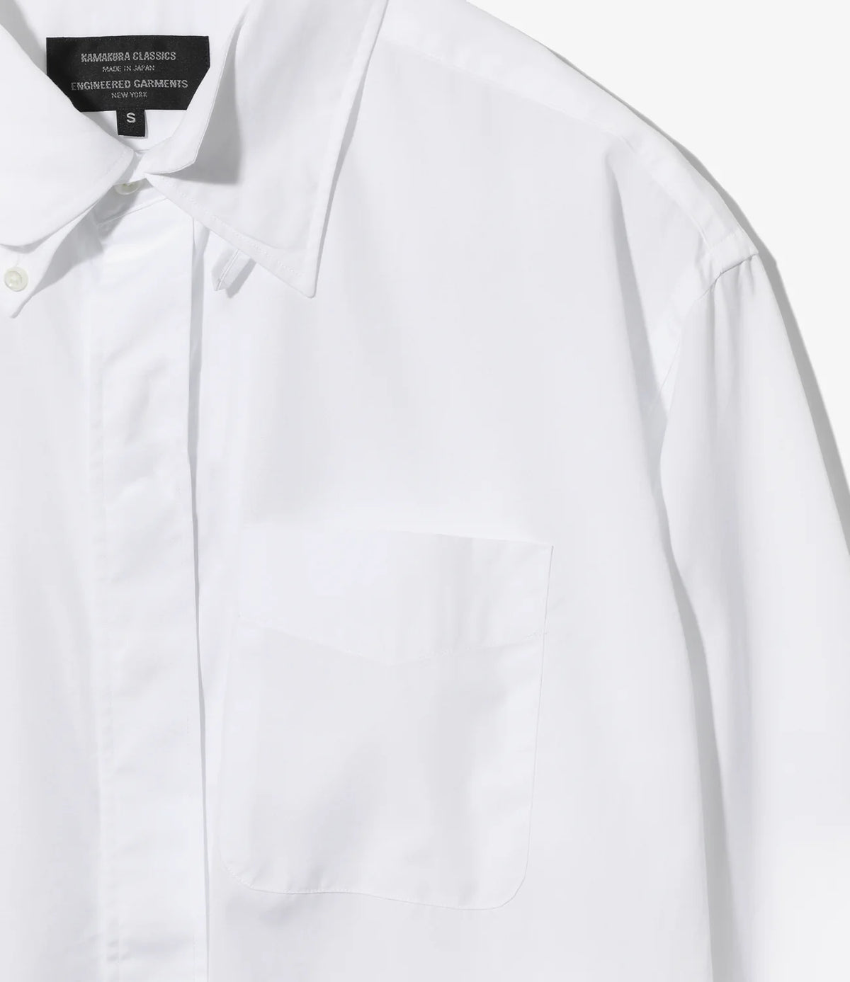 Four Collar Shirt – White Broadcloth | Nepenthes London