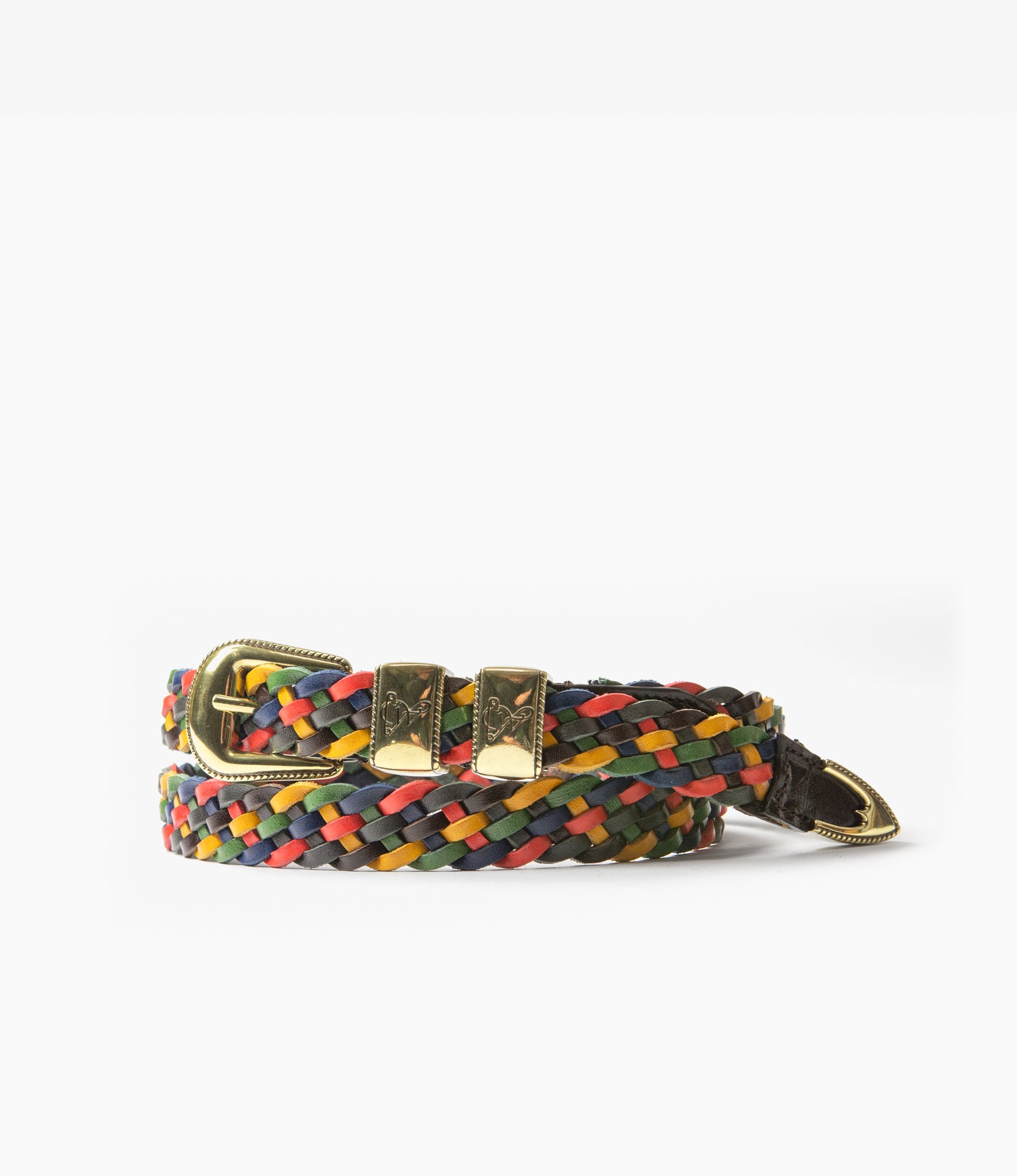 Wing Tip 5-Ply Braided Belt – Bright Multi Leather
