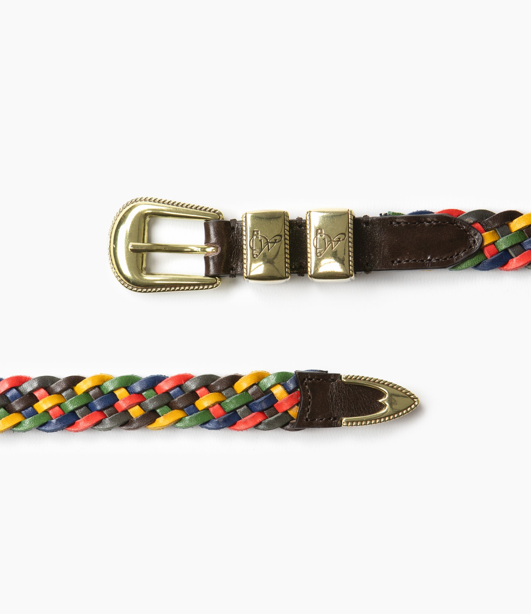 Wing Tip 5-Ply Braided Belt – Bright Multi Leather