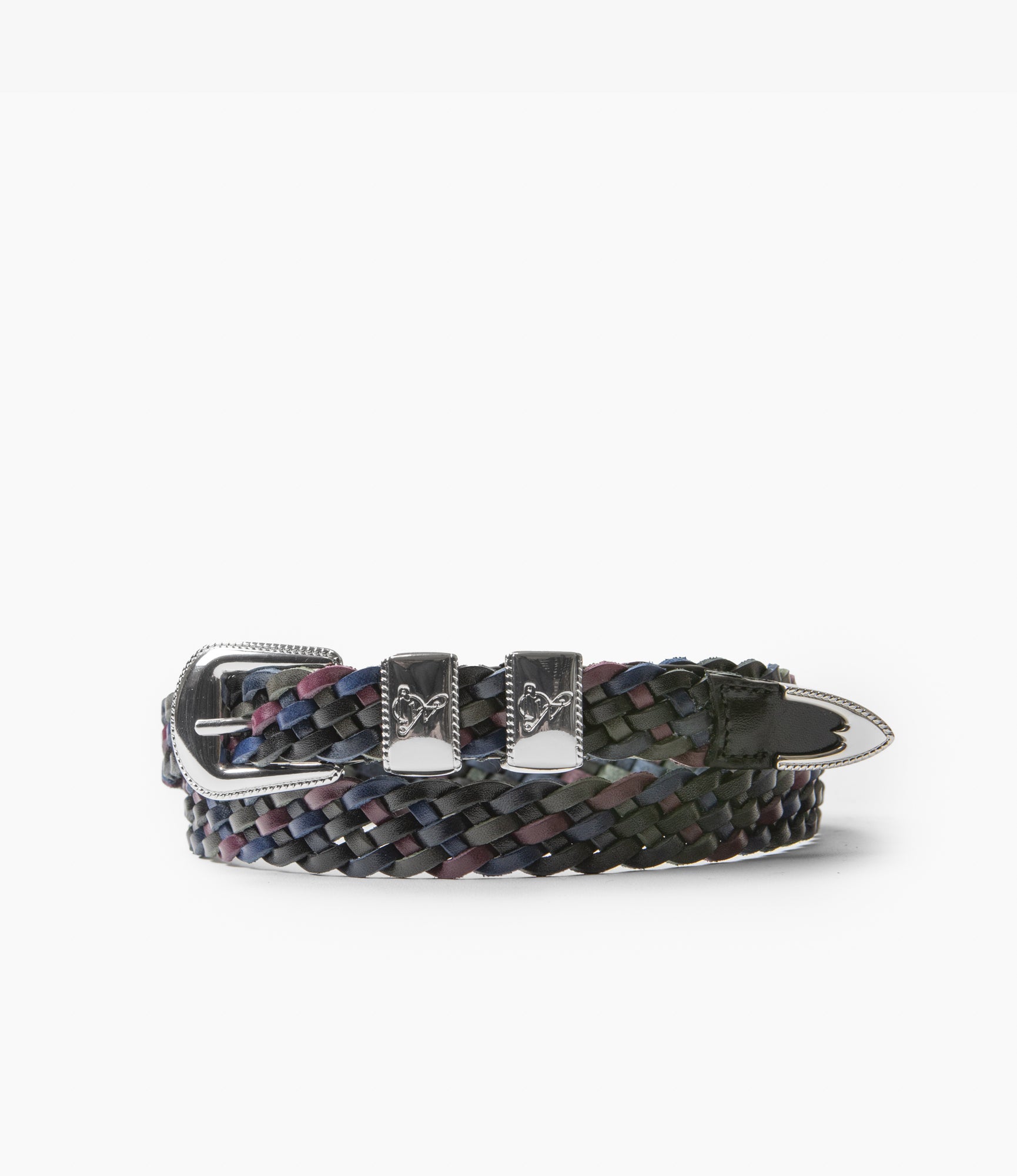 Wing Tip 5-Ply Braided Belt – Dark Multi Leather