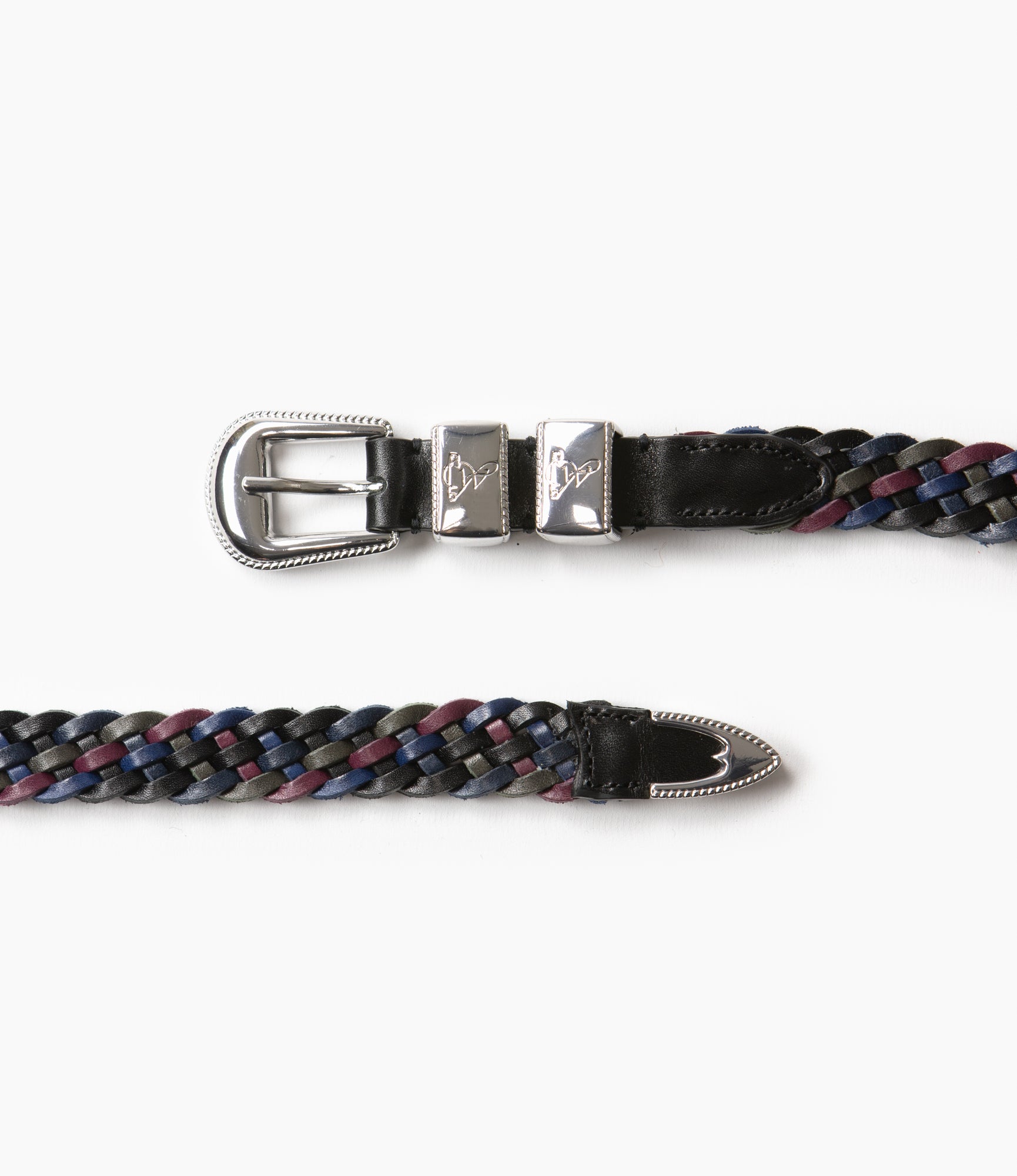 Wing Tip 5-Ply Braided Belt – Dark Multi Leather