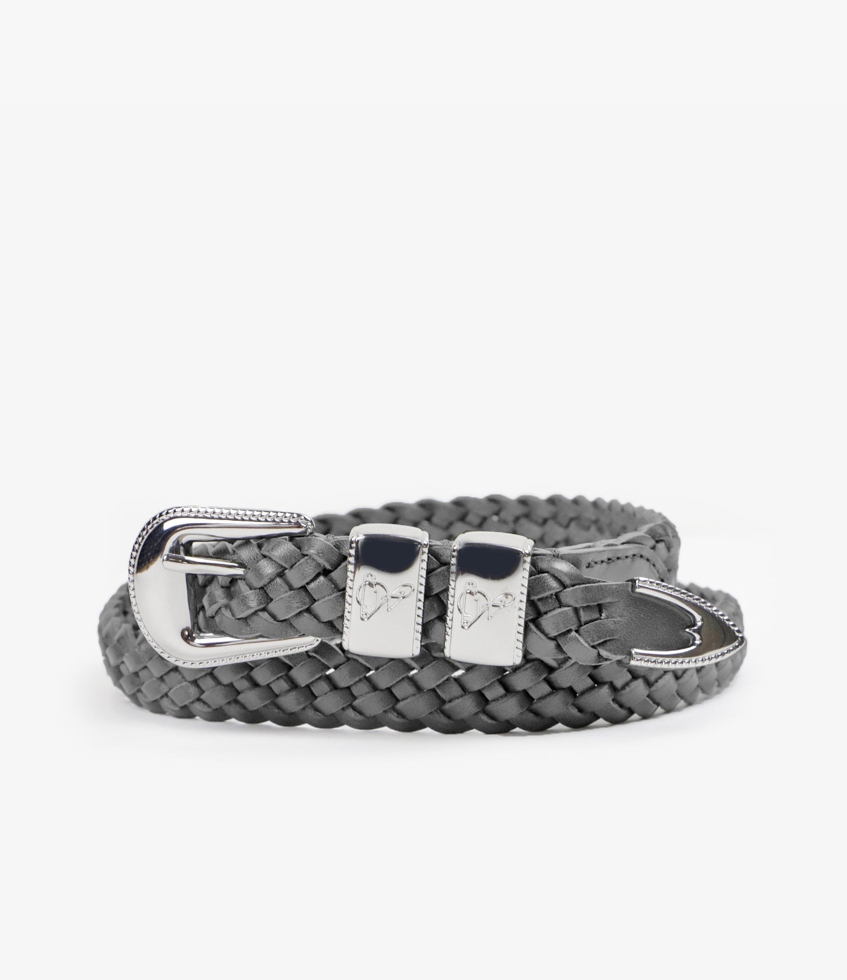 Wing Tip 5-Ply Braided Belt – Grey Leather
