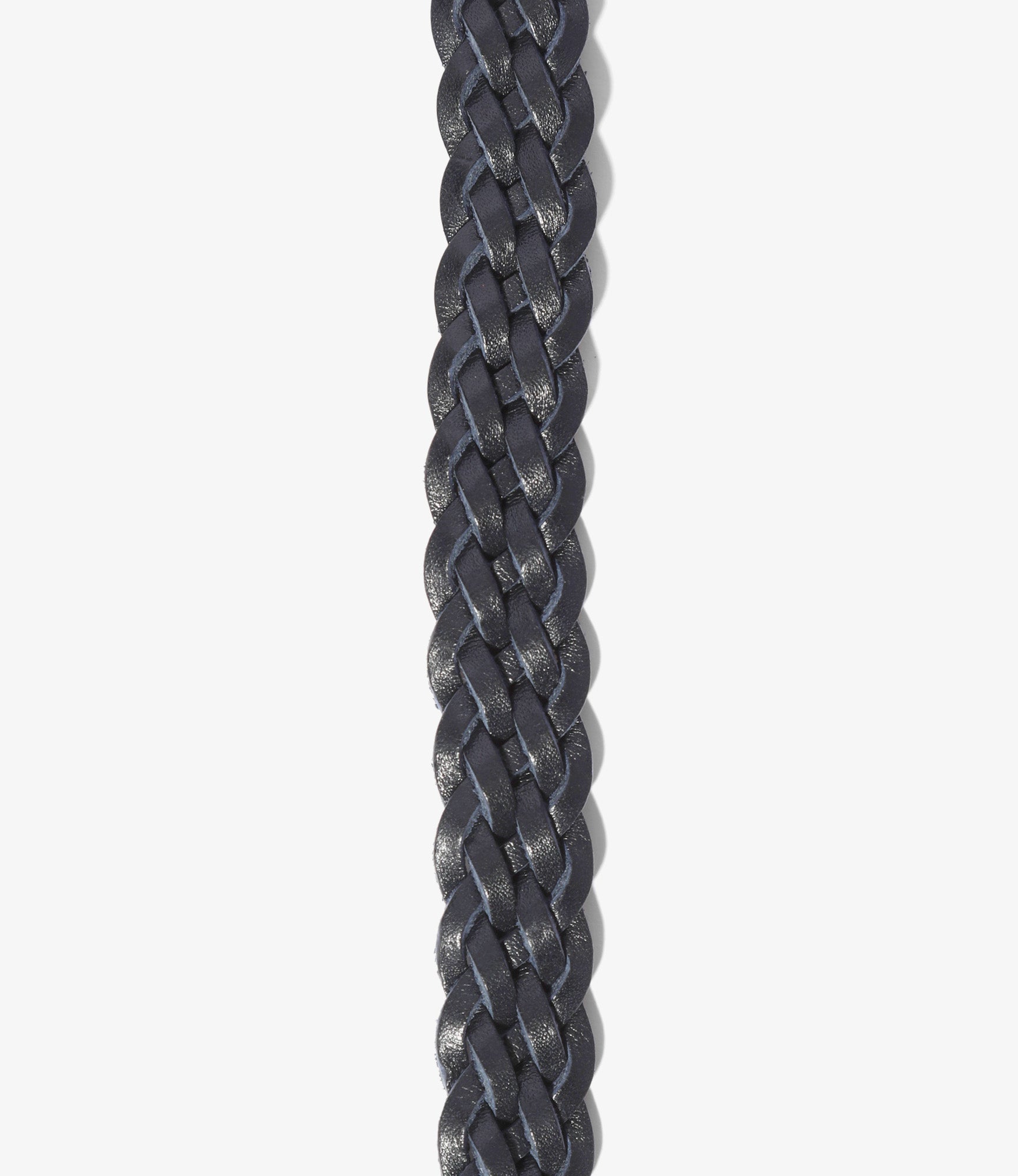 Wing Tip 5-Ply Braided Belt – Navy Leather