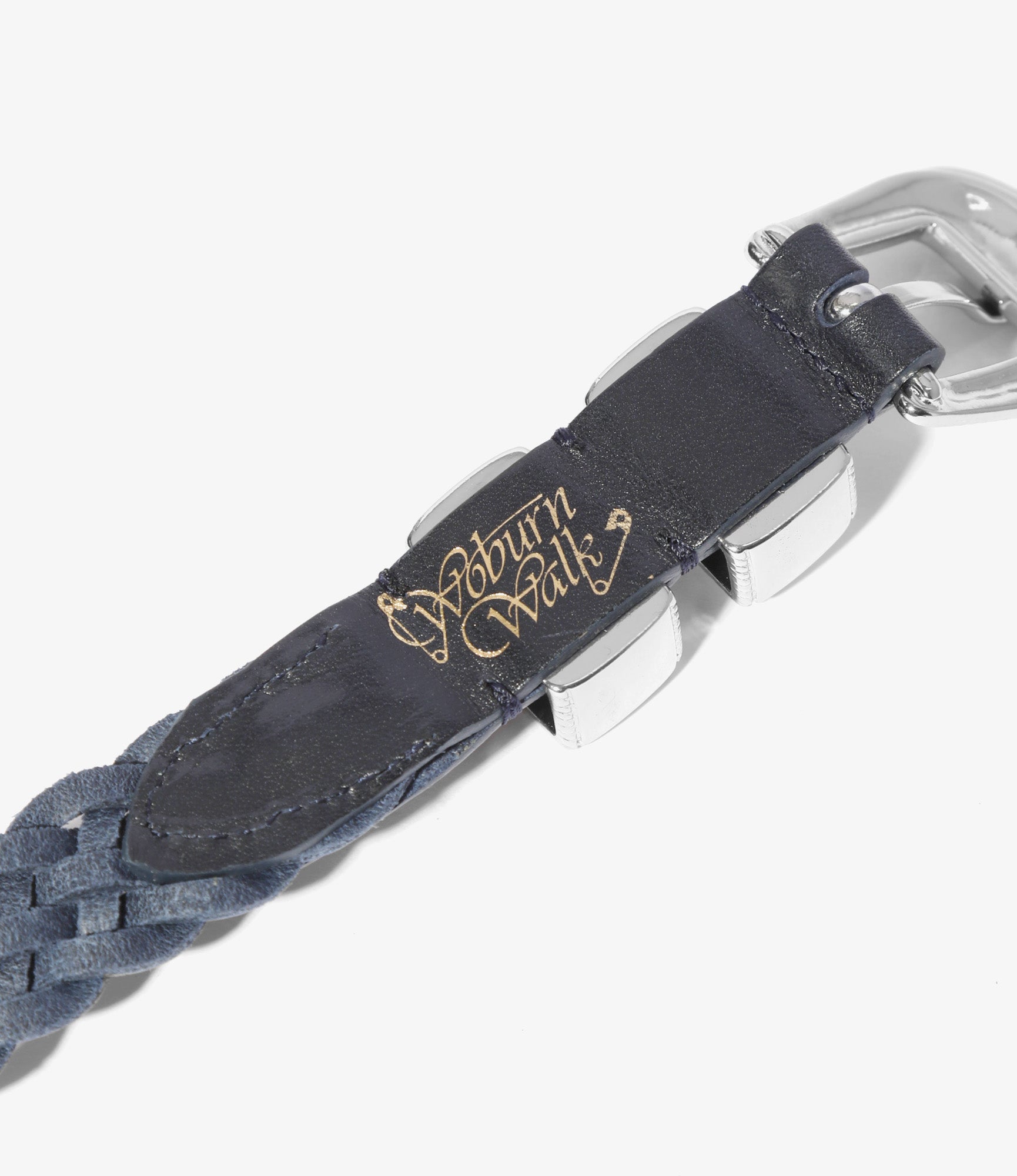 Wing Tip 5-Ply Braided Belt – Navy Leather