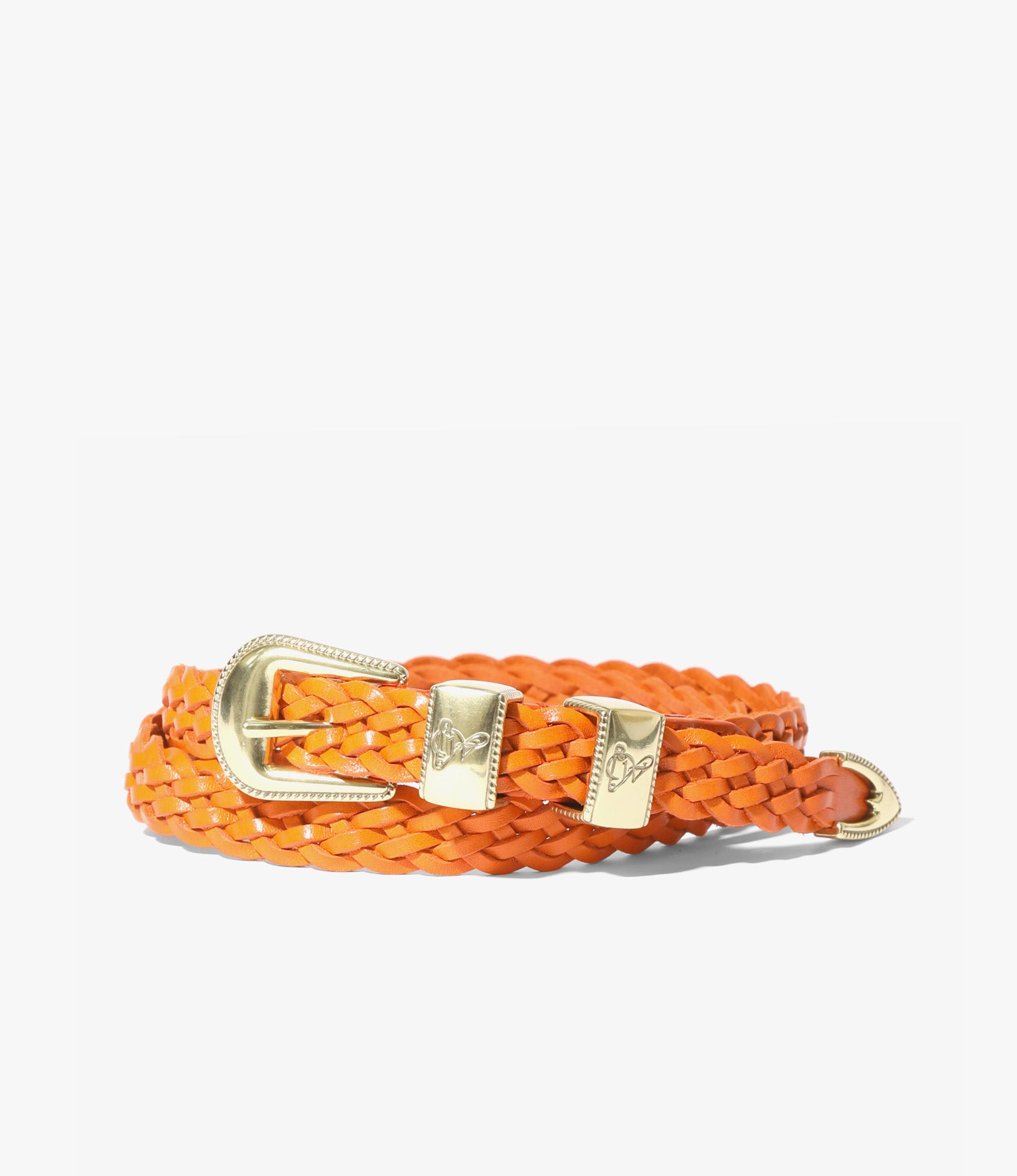 Wing Tip 5-Ply Braided Belt – Orange Leather