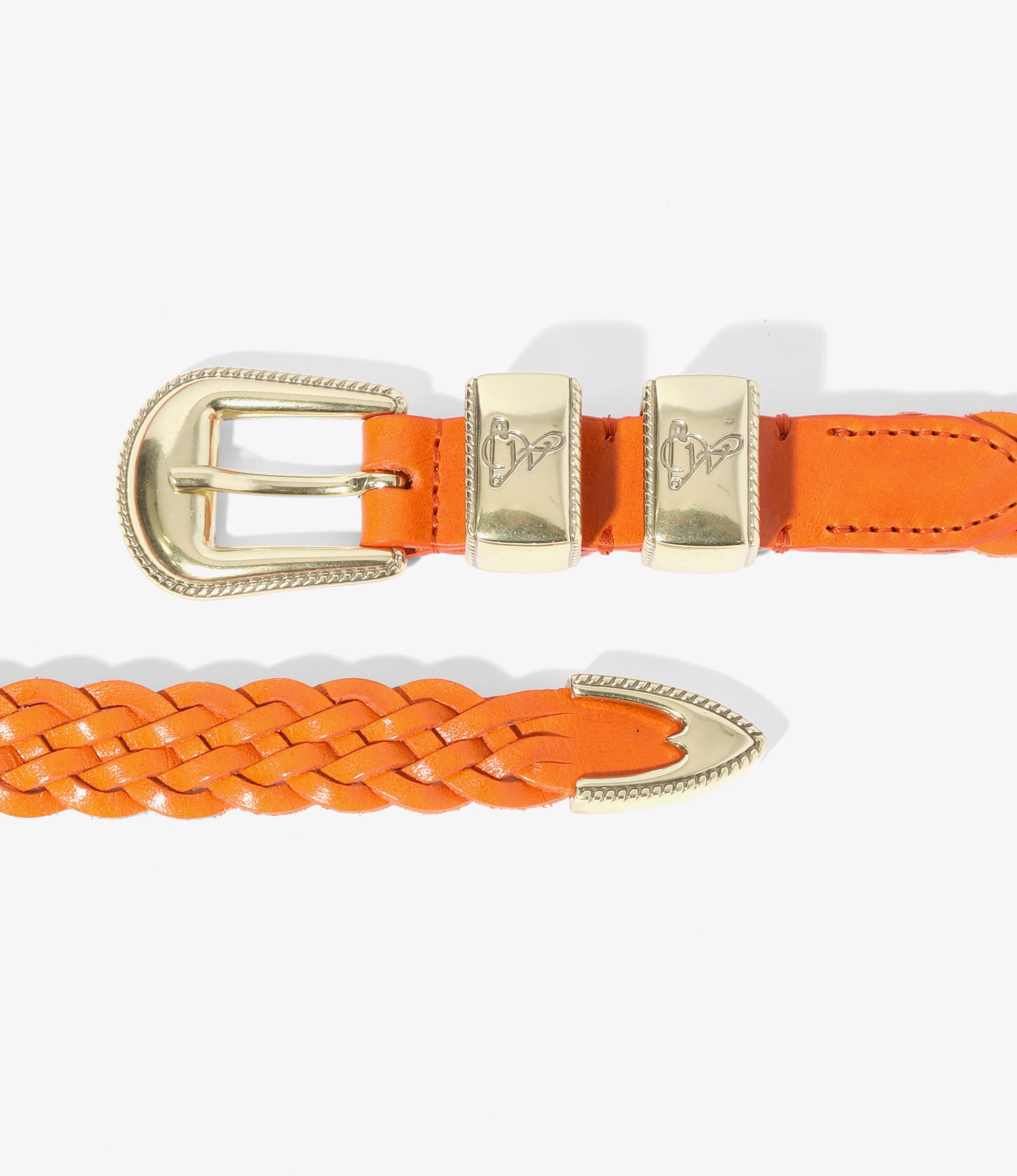 Wing Tip 5-Ply Braided Belt – Orange Leather