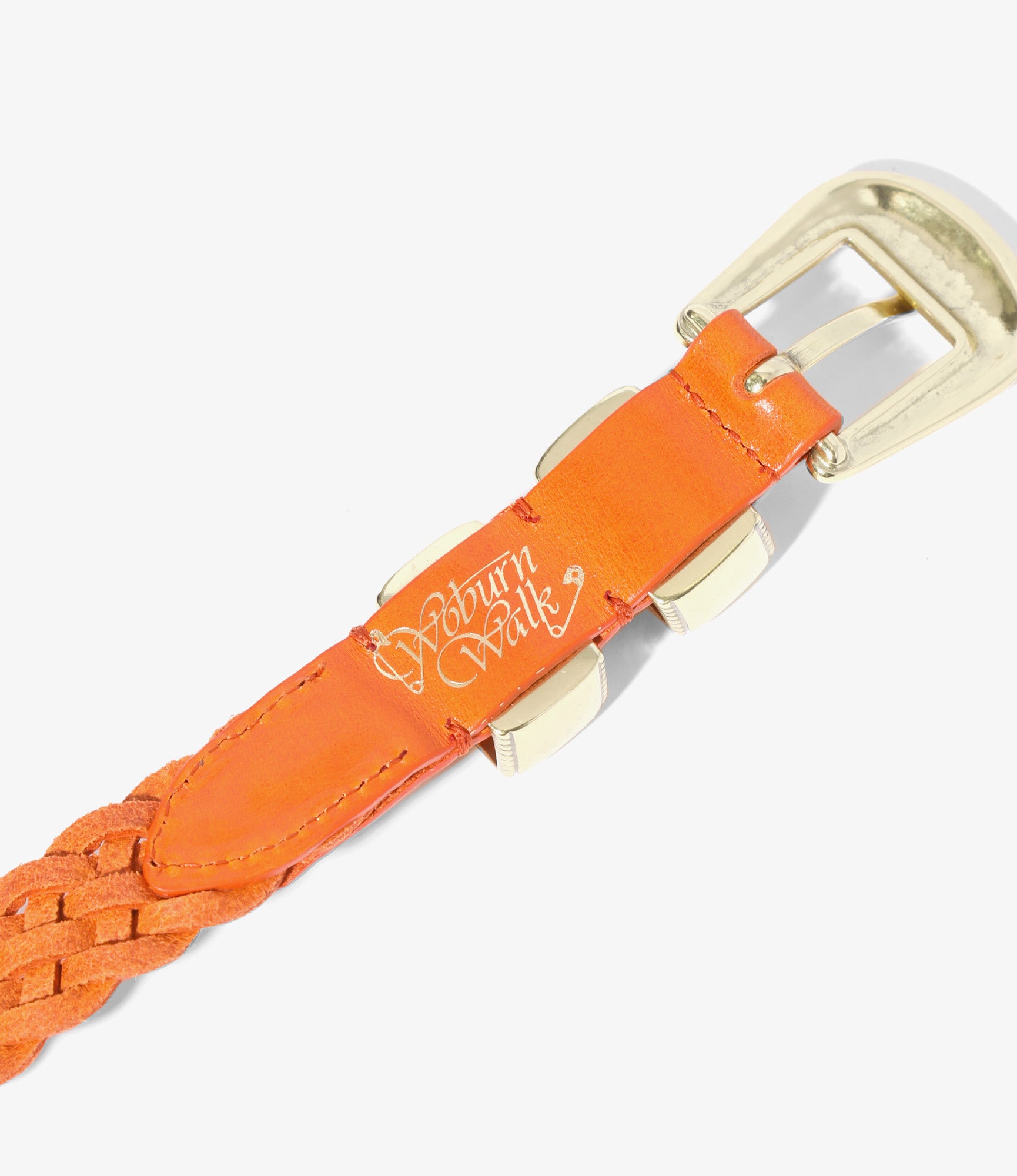 Wing Tip 5-Ply Braided Belt – Orange Leather