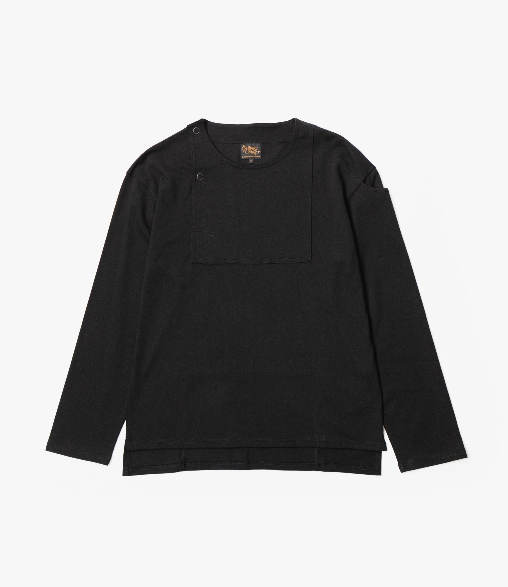 Fisherman Bib Neck Shirt – Black