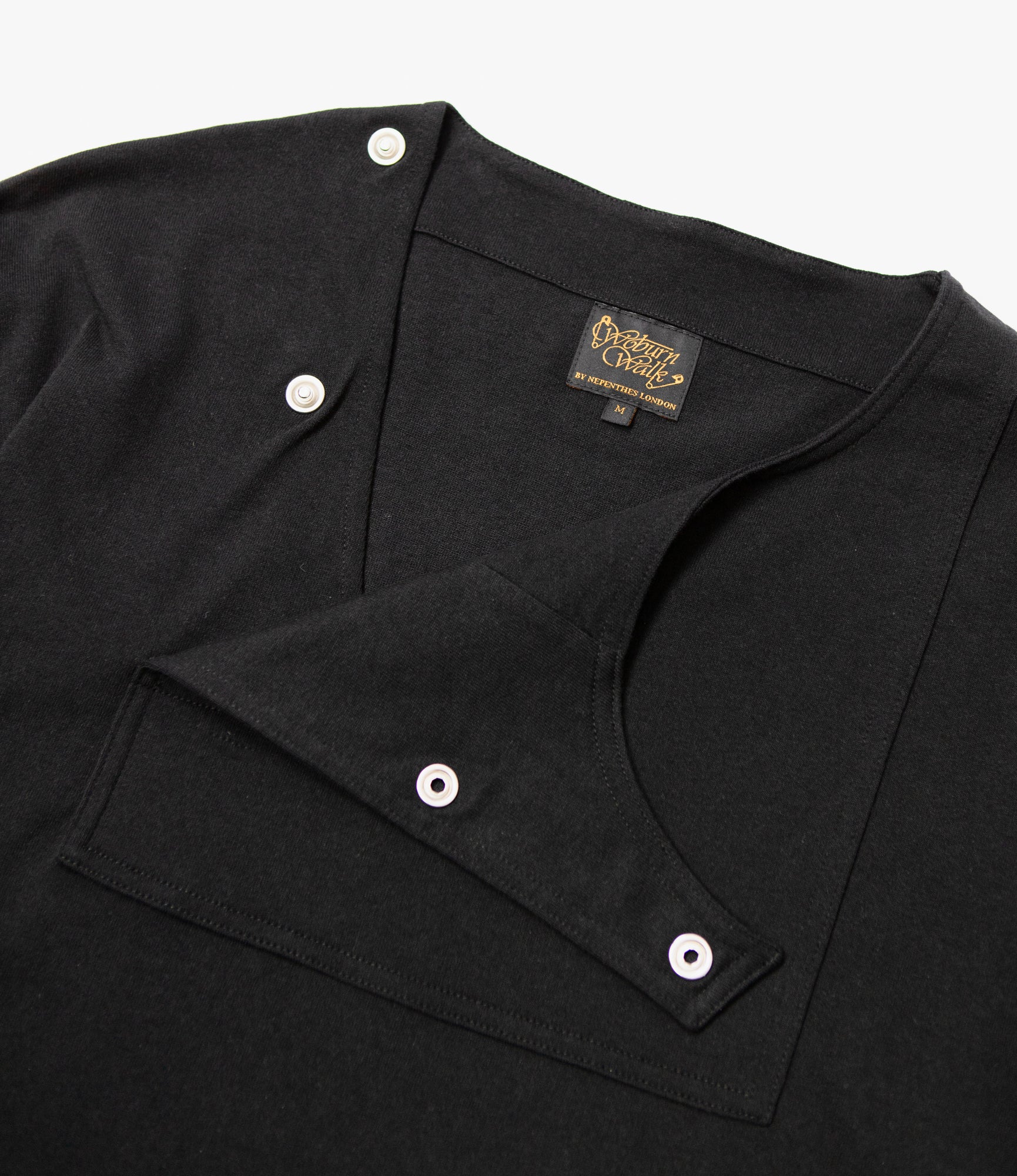 Fisherman Bib Neck Shirt – Black