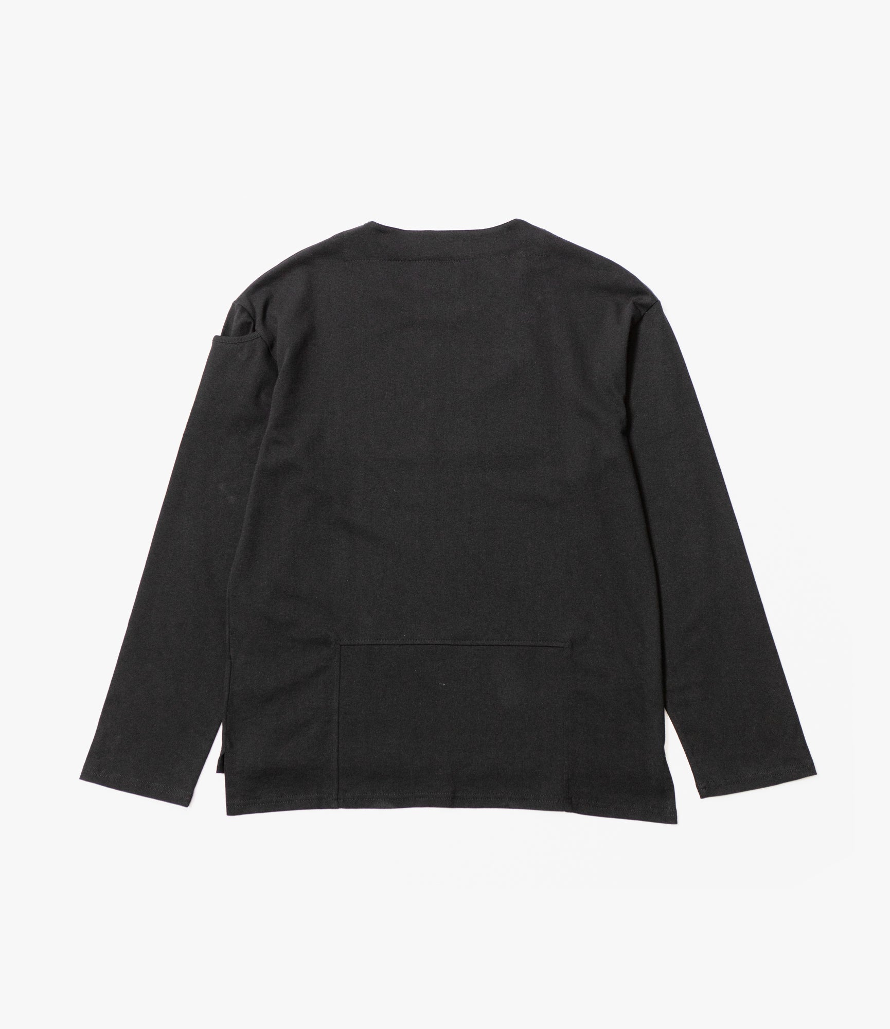 Fisherman Bib Neck Shirt – Black
