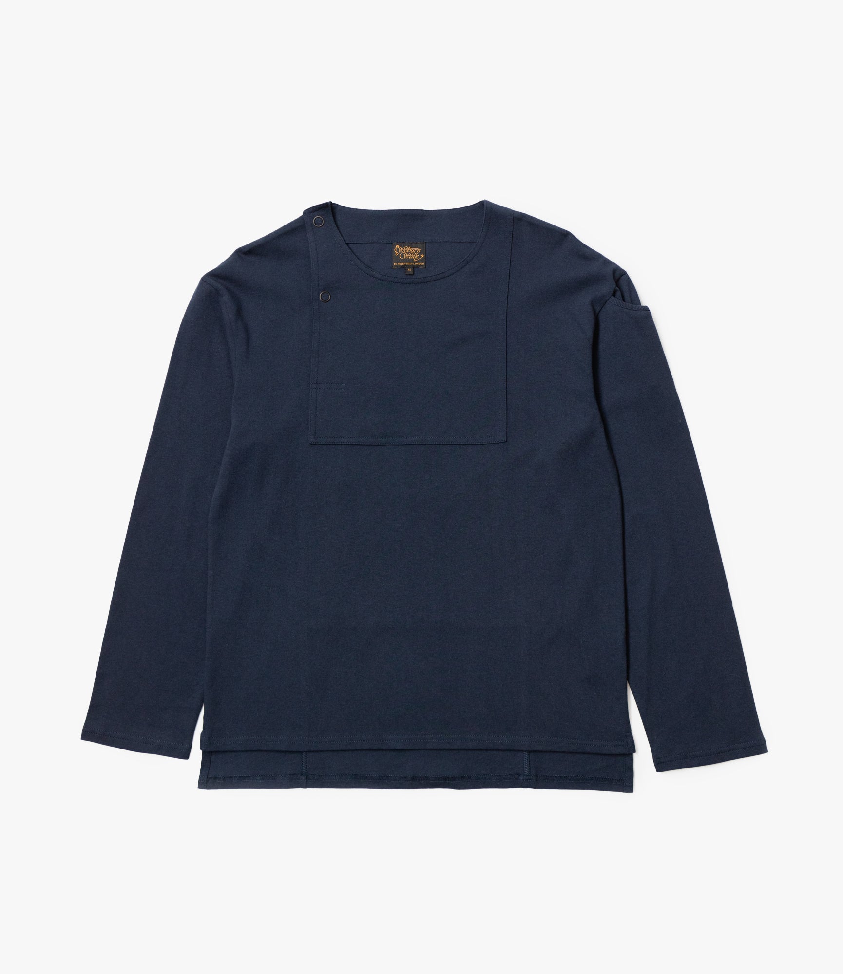 Fisherman Bib Neck Shirt – Navy