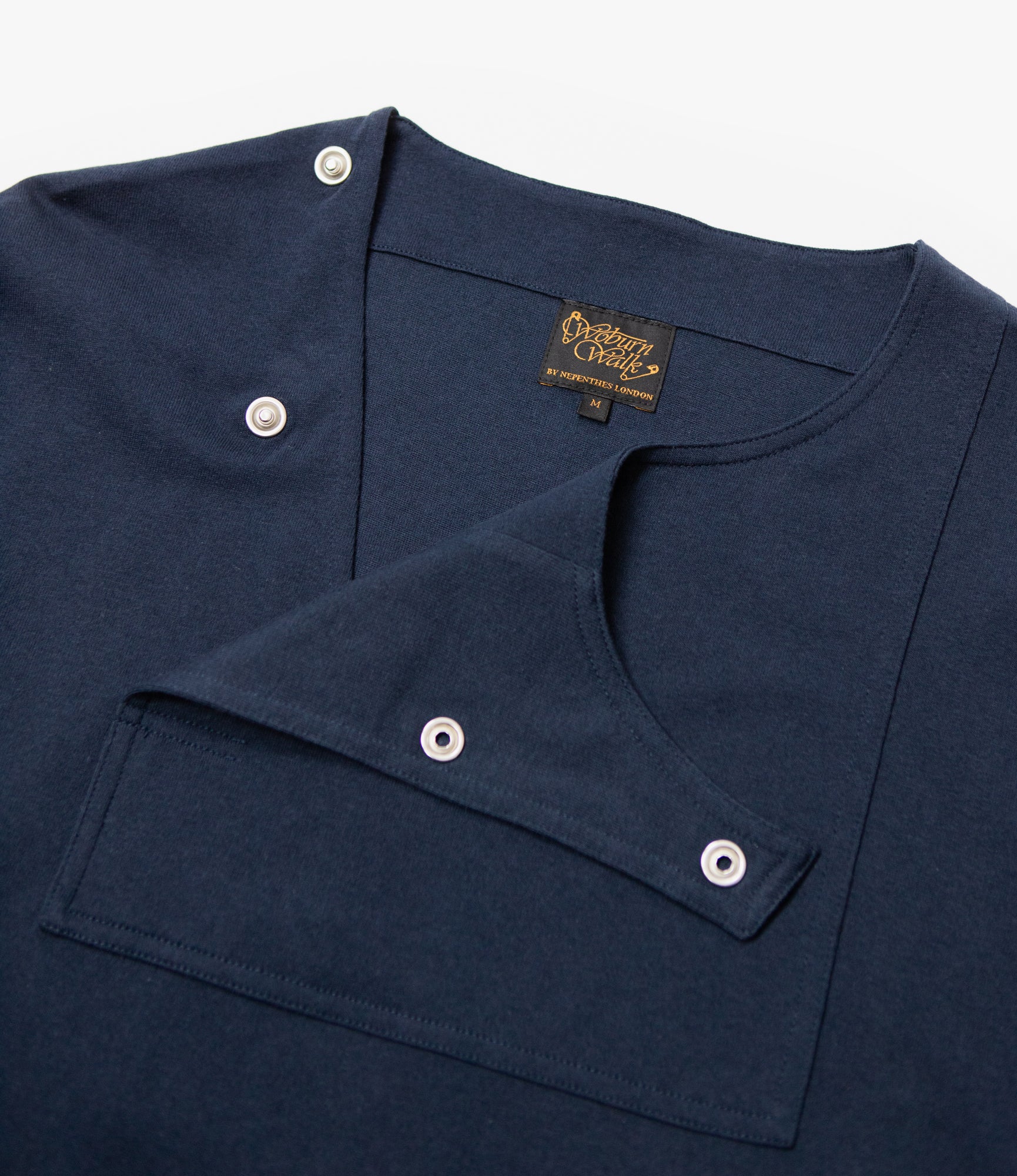 Fisherman Bib Neck Shirt – Navy