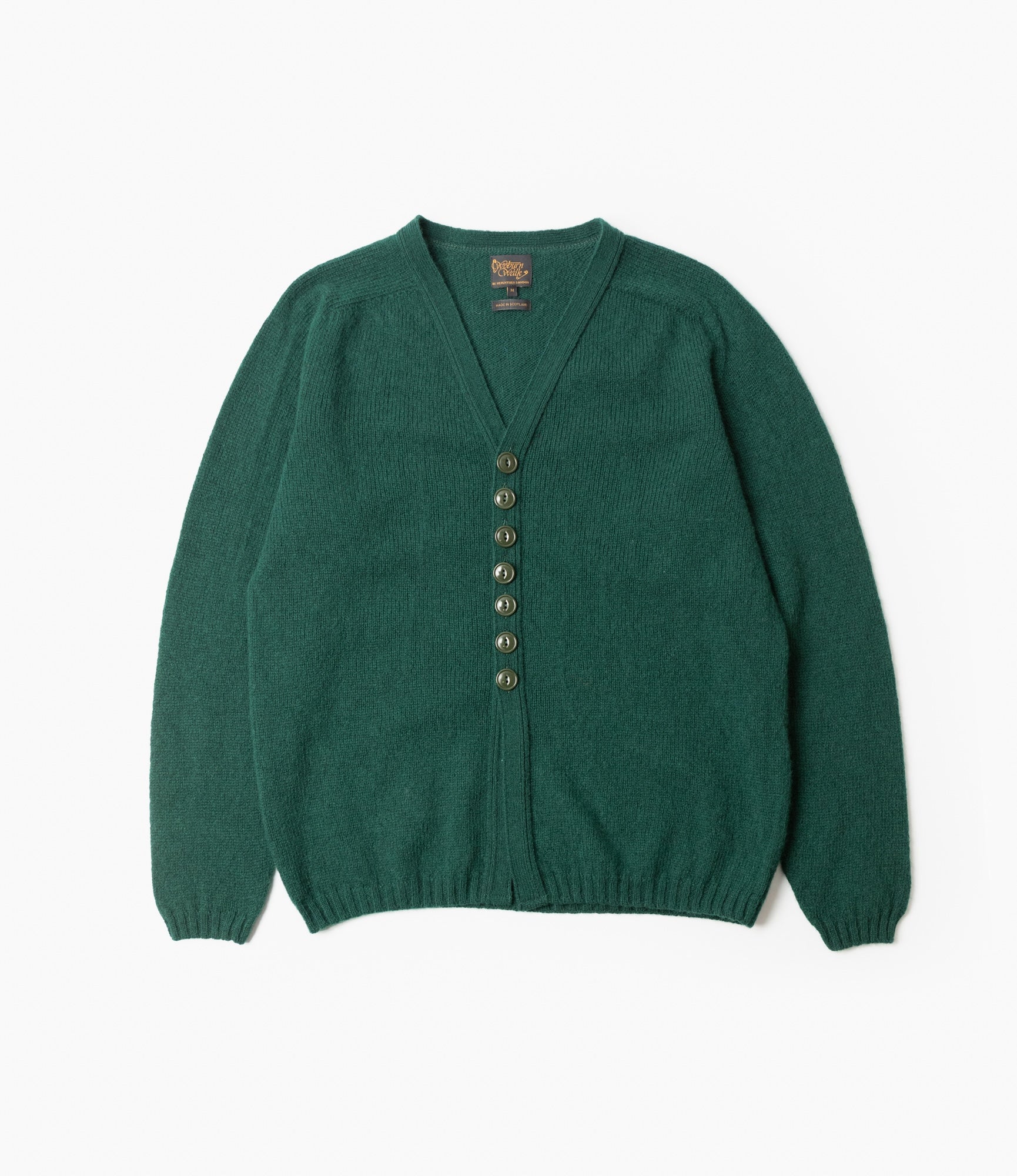 Fisherman Cardigan – Green Shetland Wool