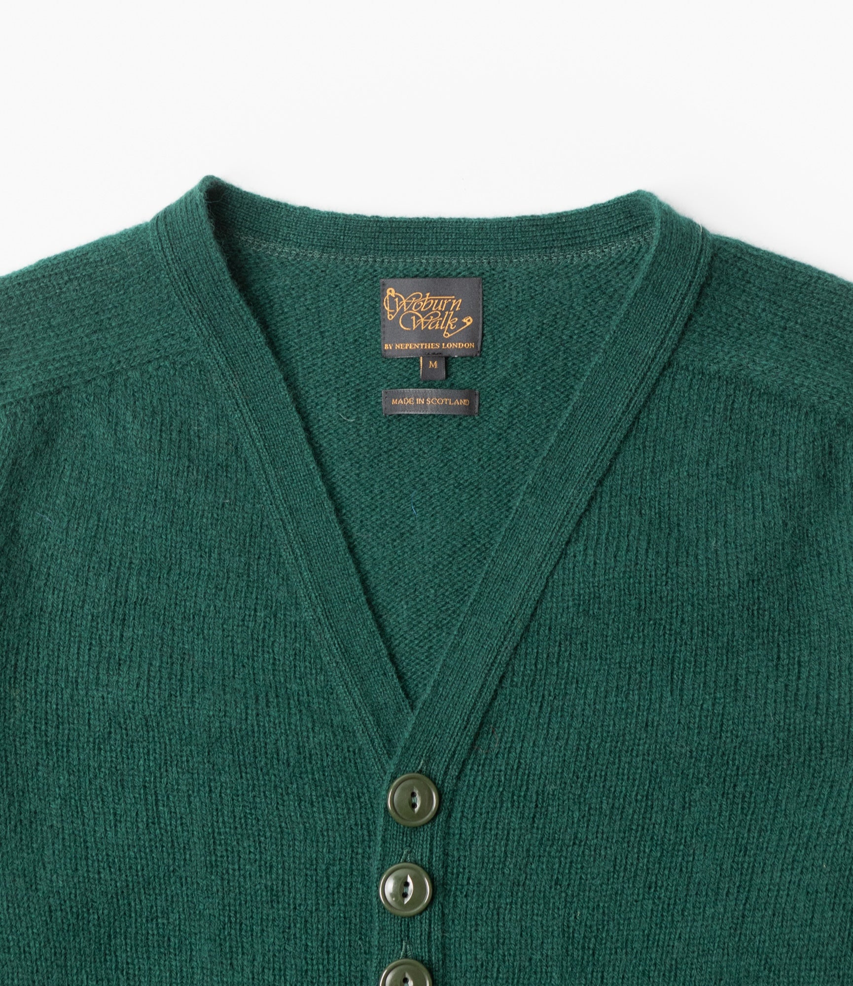 Fisherman Cardigan – Green Shetland Wool