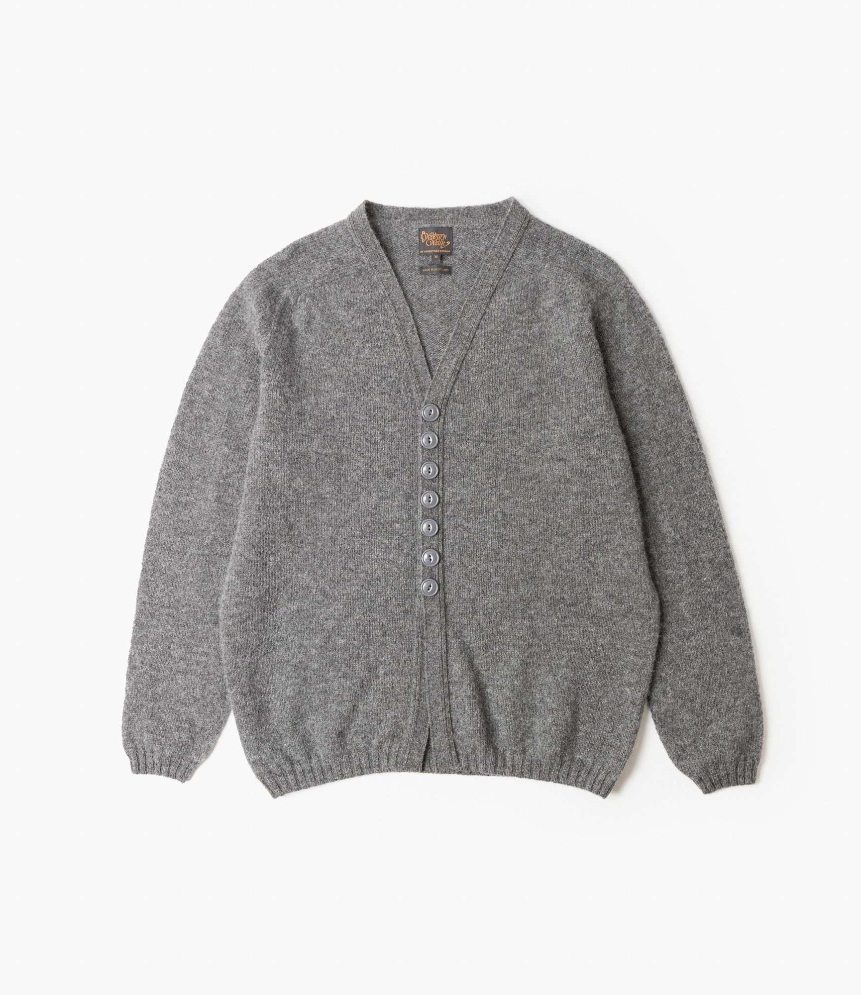 Fisherman Cardigan – Grey Shetland Wool