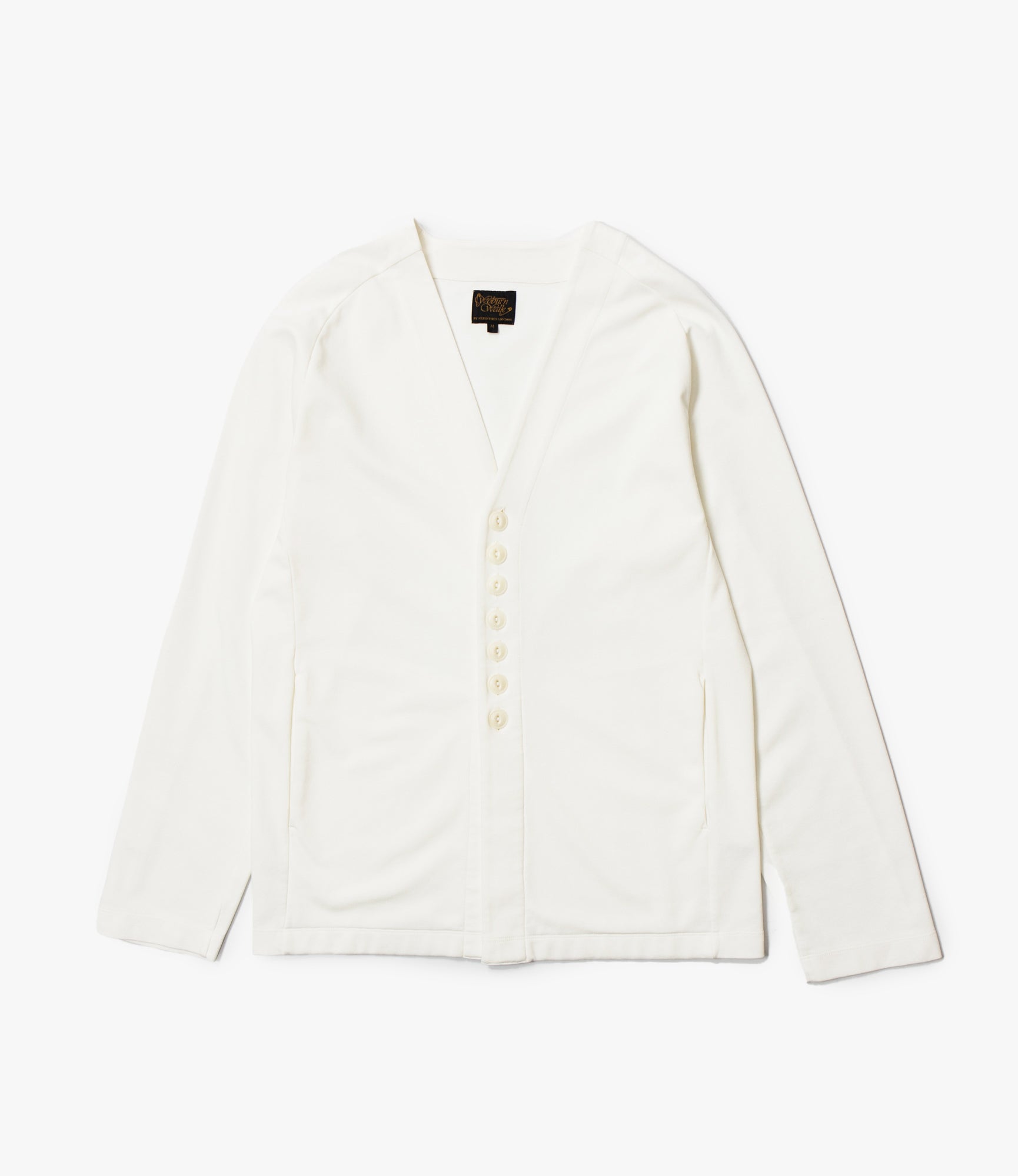 Fisherman Cardigan – White Ponte Jersey