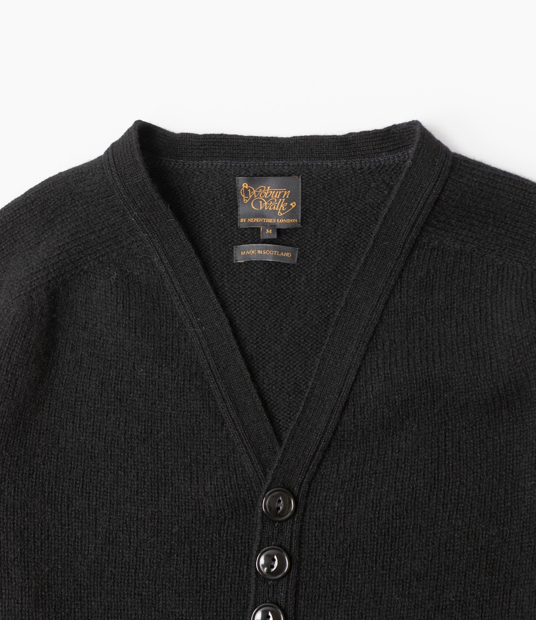 Fisherman Cardigan – Black Shetland Wool