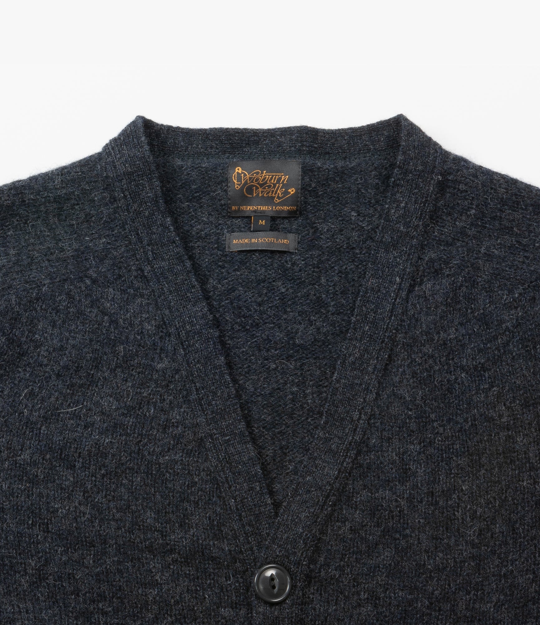 Fisherman Cardigan – Charcoal Shetland Wool