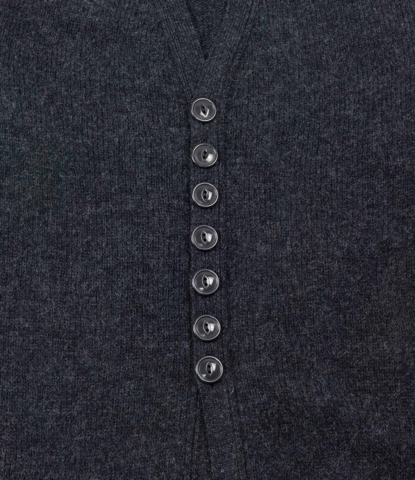 Fisherman Cardigan – Charcoal Shetland Wool