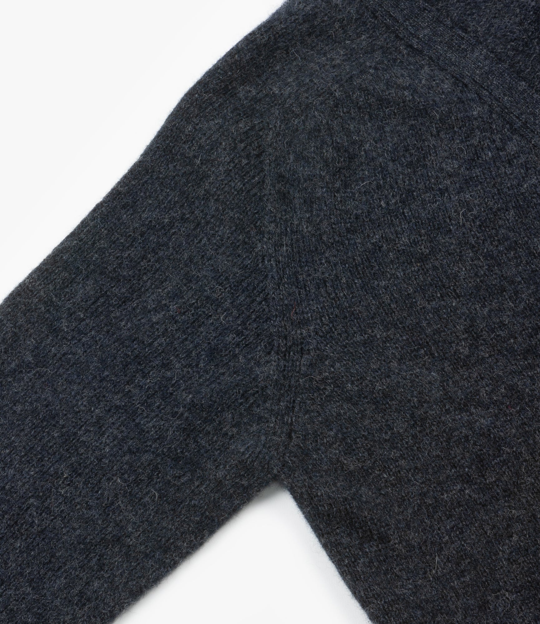 Fisherman Cardigan – Charcoal Shetland Wool