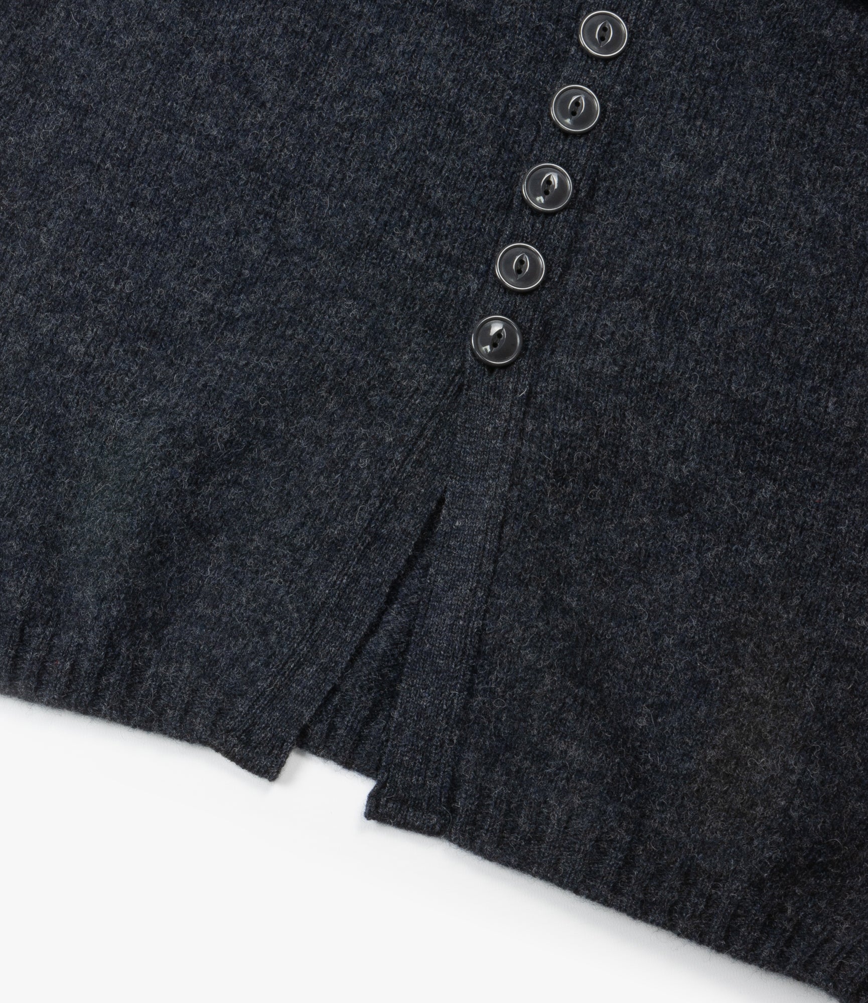 Fisherman Cardigan – Charcoal Shetland Wool