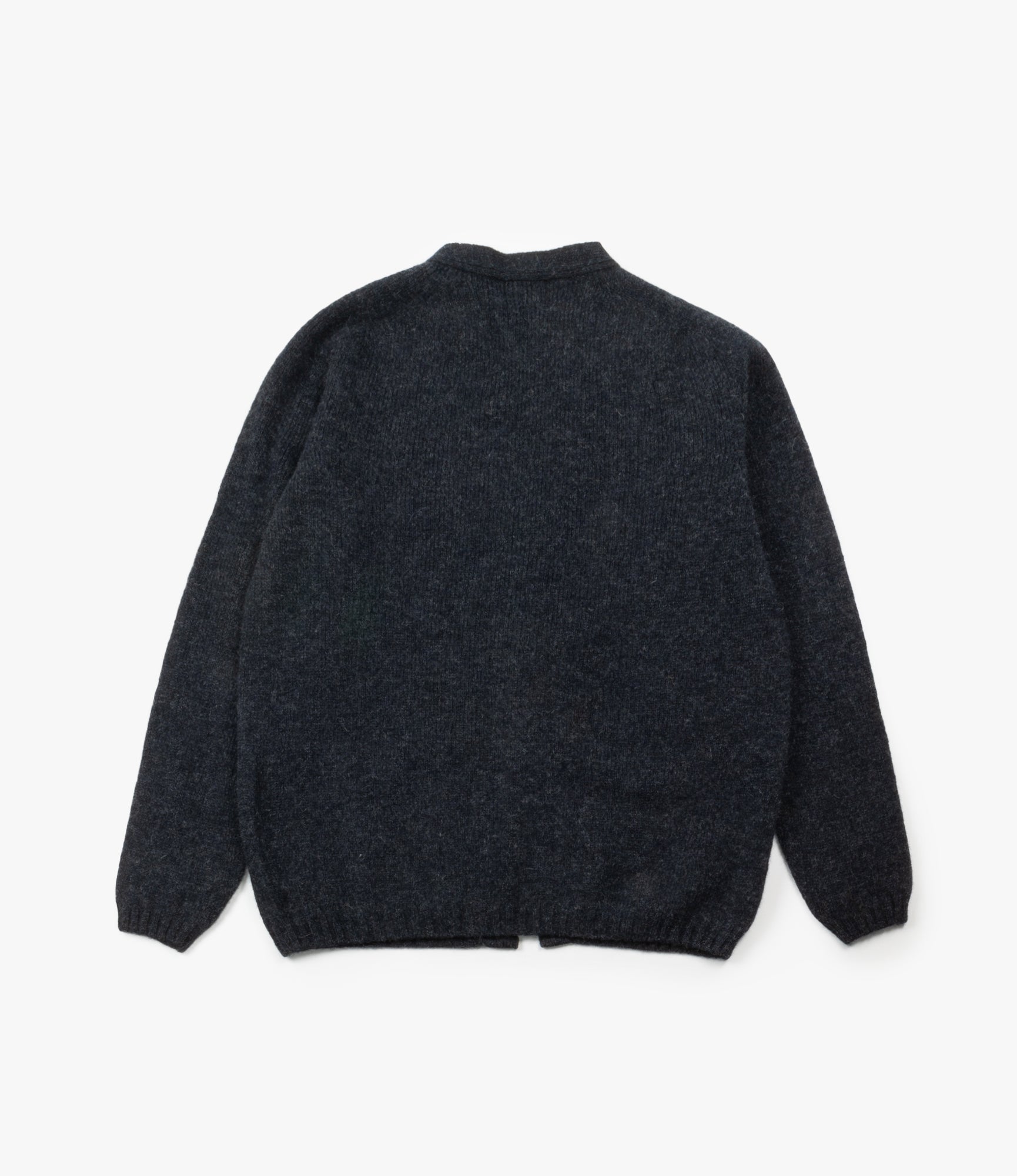 Fisherman Cardigan – Charcoal Shetland Wool
