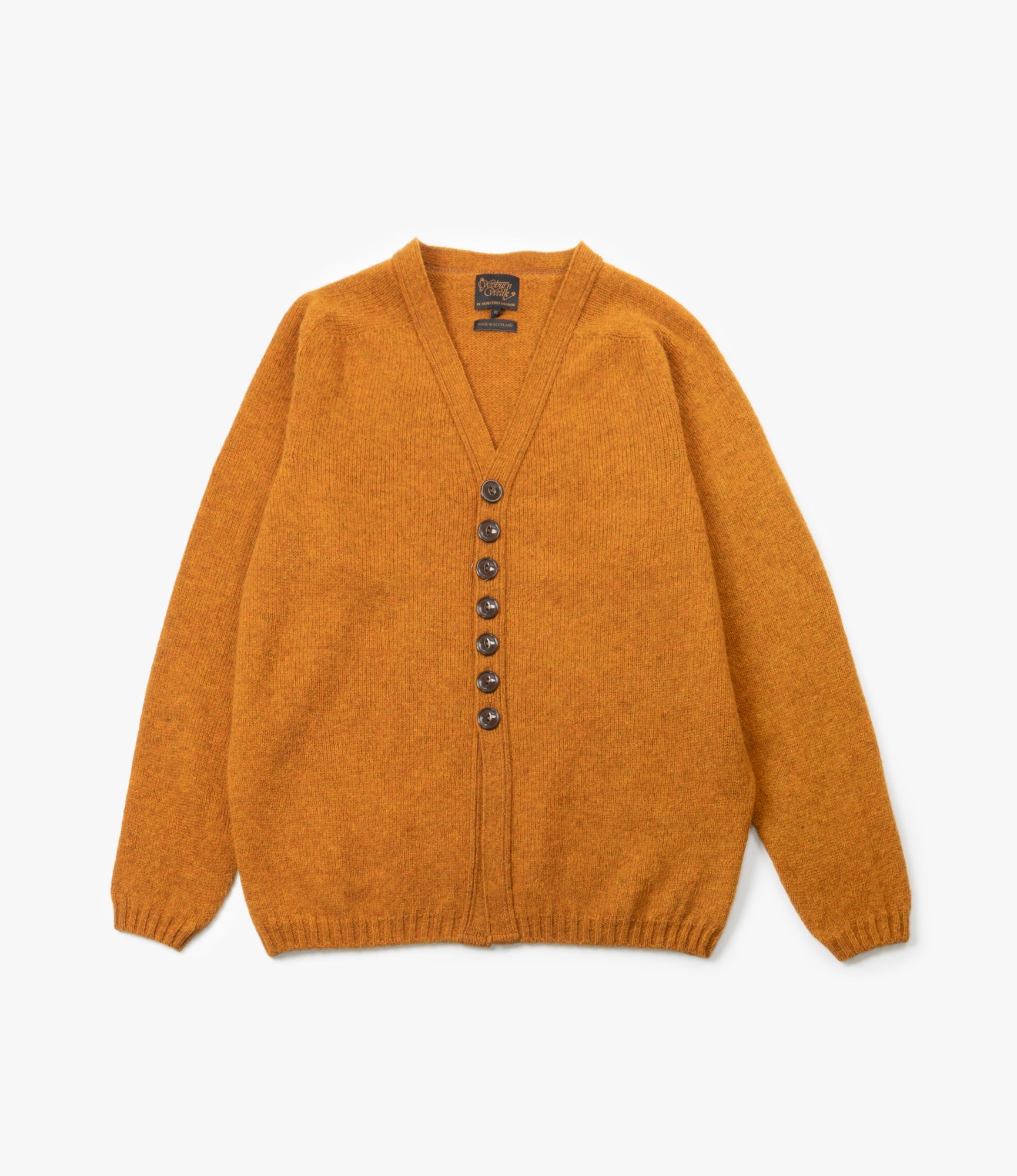 Fisherman Cardigan – Orange Shetland Wool